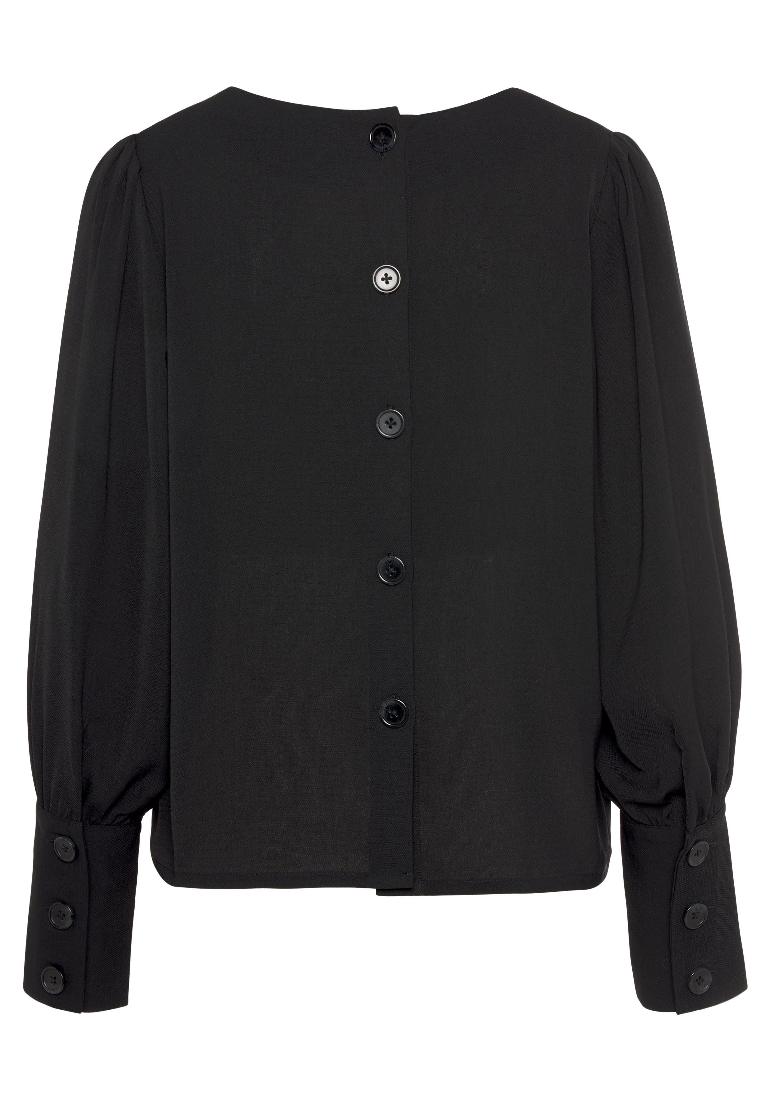Lascana Blouse met lange mouwen met knoopsluiting achter, elegante damesblouse, business-look