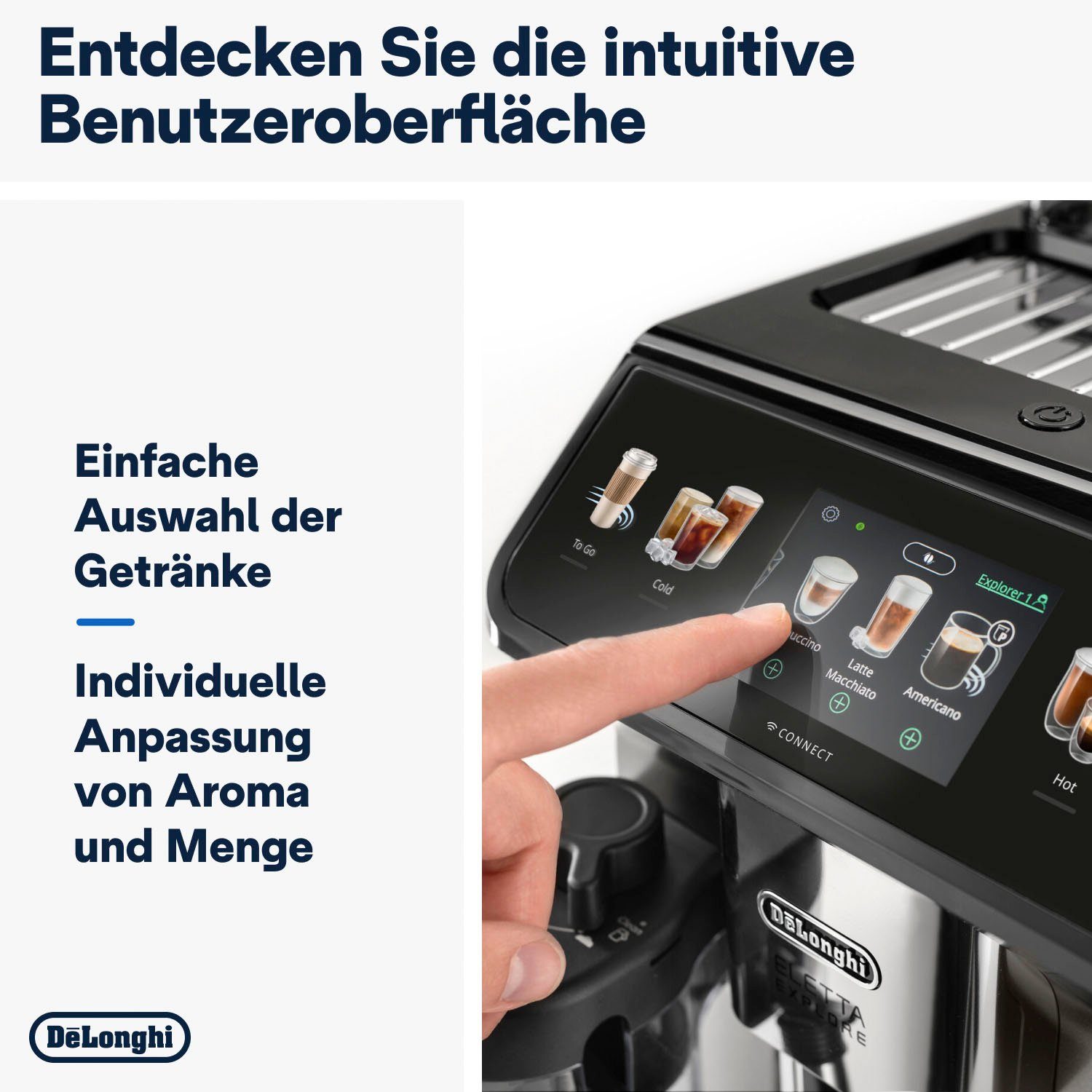 De'Longhi Volautomatisch koffiezetapparaat Eletta Explore Cold Brew ECAM450.86.T - 100 Rezepte (App), heiß & kalt