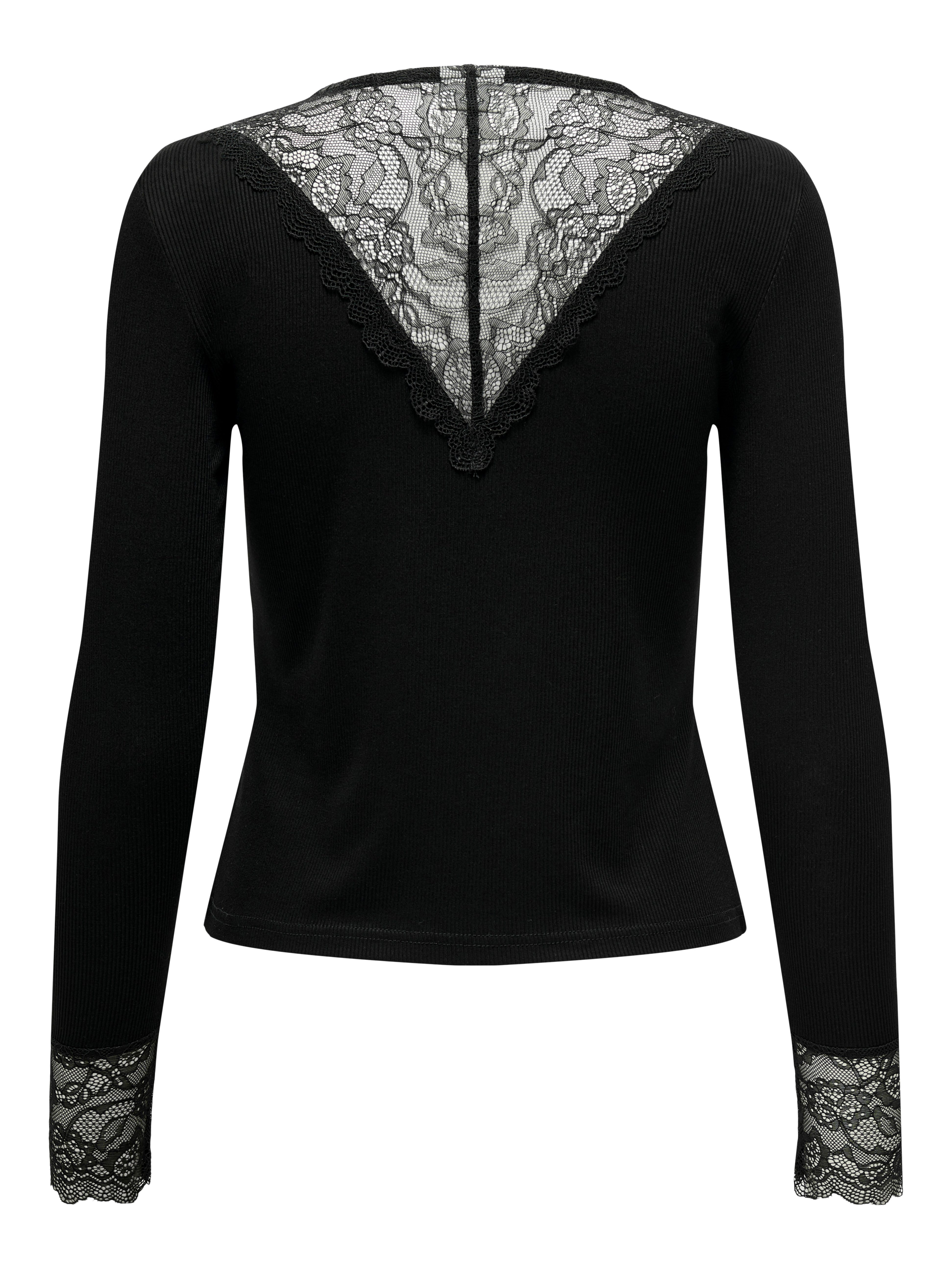 JDY Kanten shirt ROXY L S LACE TOP JRS NOOS