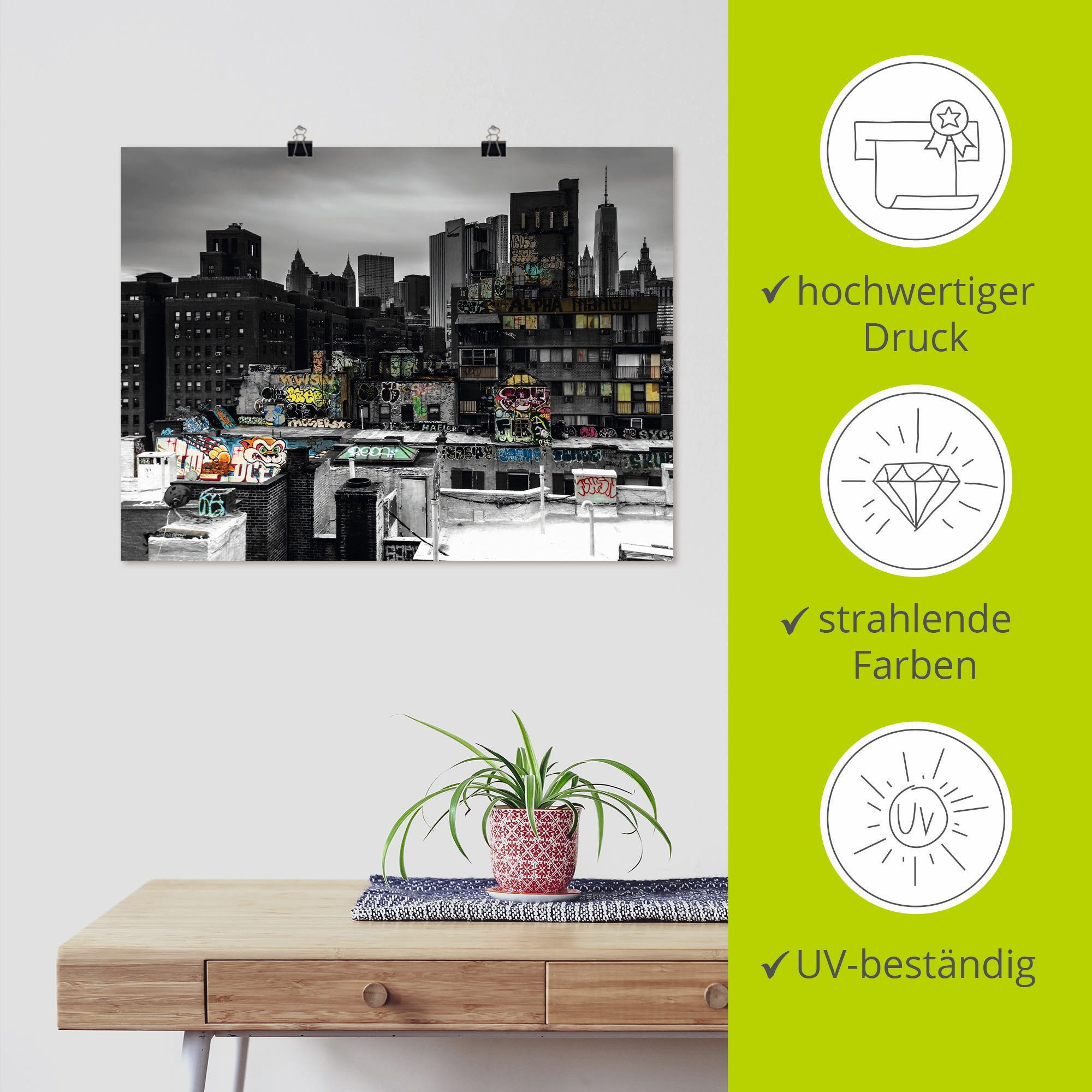 Artland Artprint Graffiti in New York als artprint op linnen, poster in verschillende formaten maten