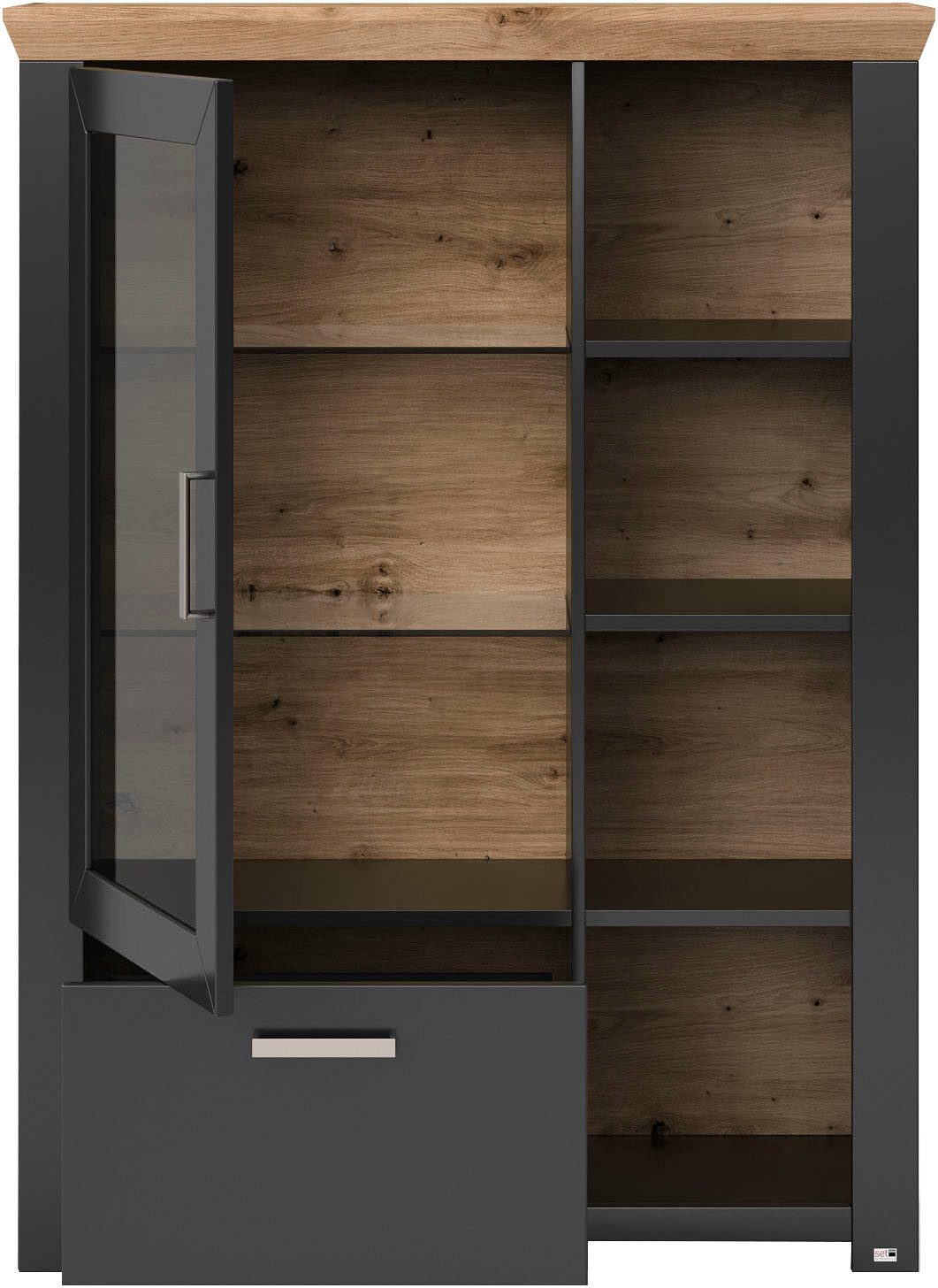 set one by Musterring Highboard York Type 13 en 14, met Glazendeur en lade, 3 kleurvarianten, B 105 cm