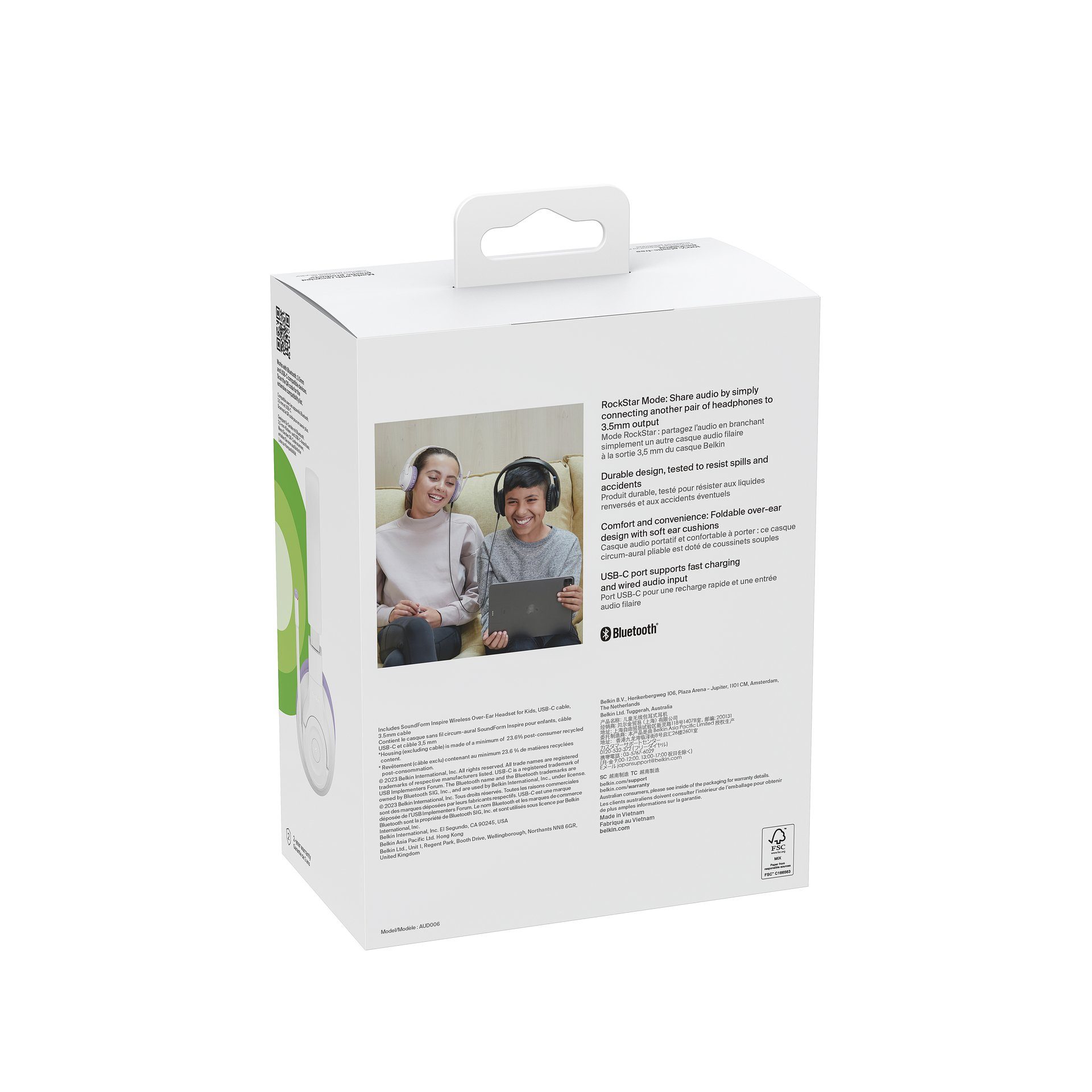 Belkin Draadloze hoofdtelefoon SOUNDFORM INSPIRE Over-Ear BT Kinderkoptelefoon