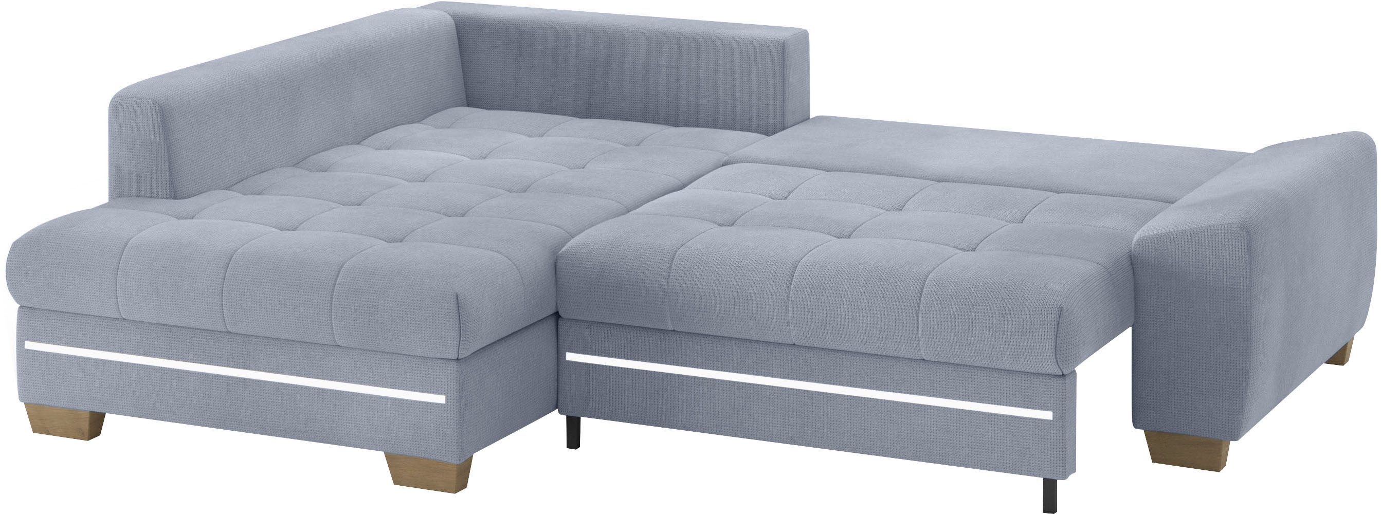 Mr. Couch Hoekbank Nikita II, L-vorm met rgb-led verlichting, optioneel met bed, bedlade, koudschuim