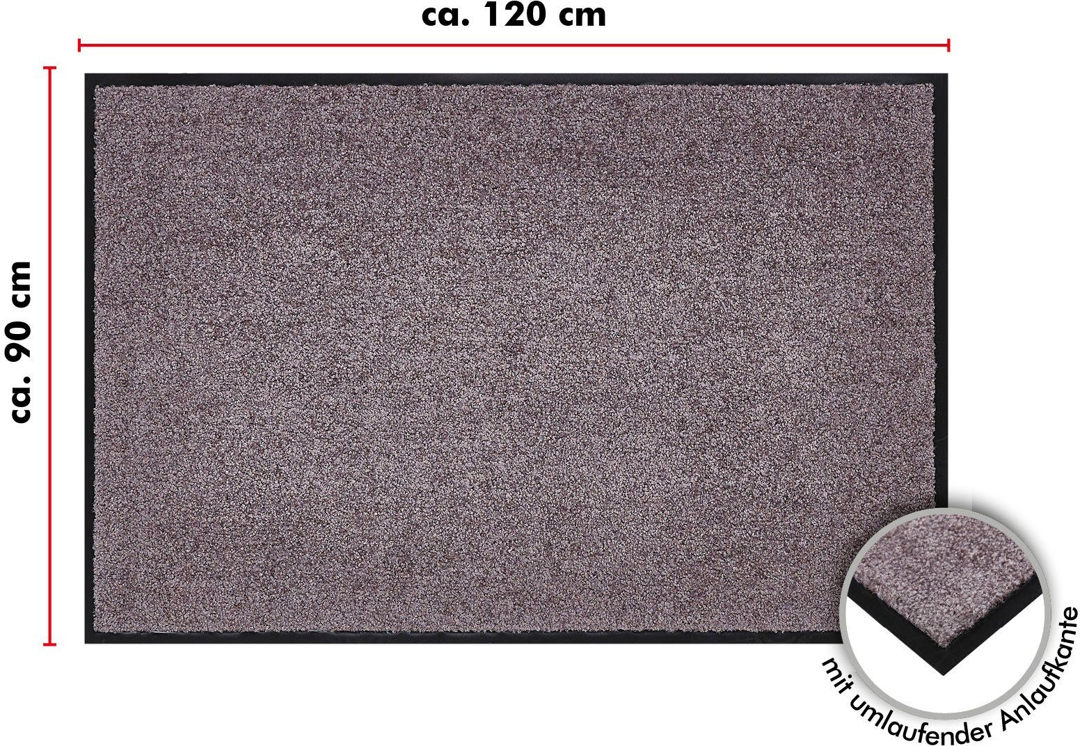 Andiamo Mat Super Wash & Clean, Made in Belgium Vuilopvangmat, uni kleuren, antislip, wasbaar