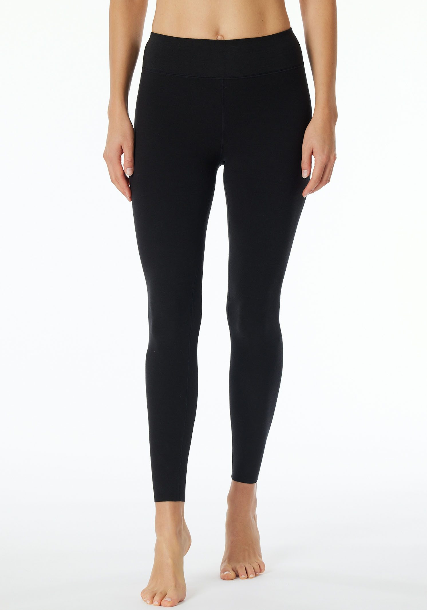 Schiesser Lange onderbroek INVISIBLE SOFT WARMING met van binnen opgeruwd materiaal voor warm draaggevoel dames thermokleding maat 42 zwart