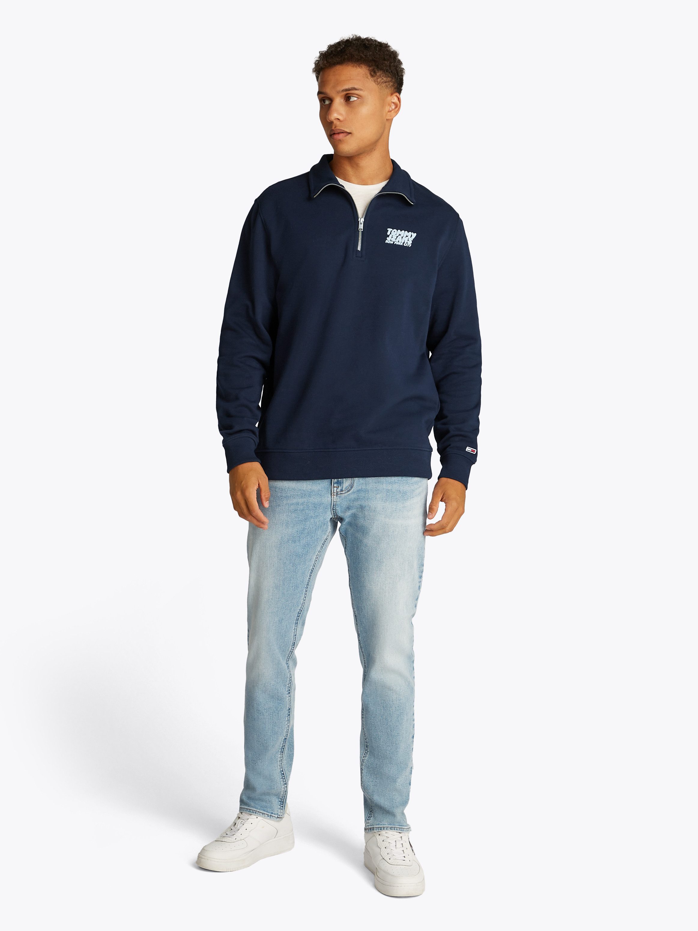 TOMMY JEANS Sweatshirt TJM REG BUBBLE QRTR ZIP FRNT/BCK