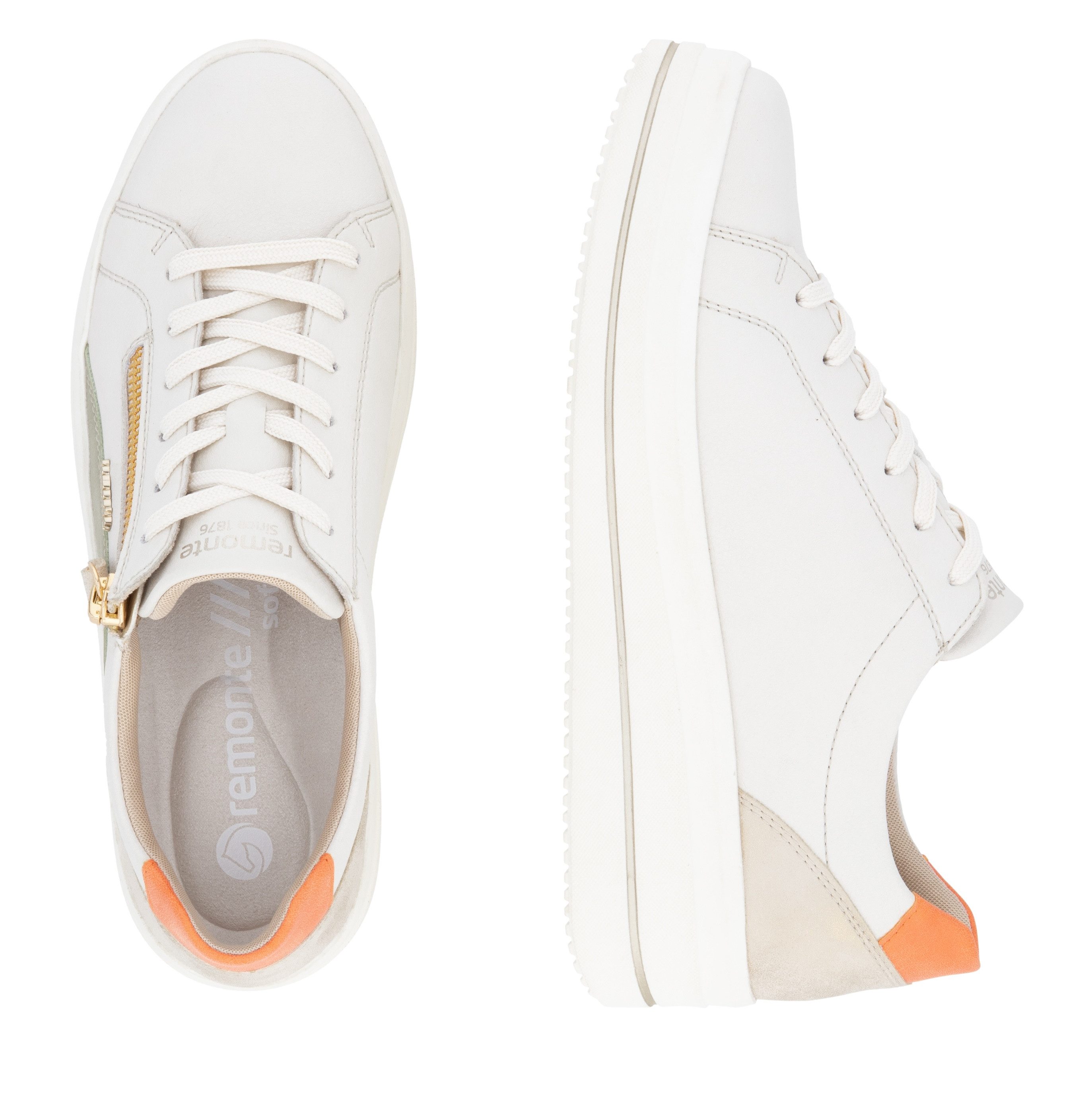 Remonte Plateausneakers ELLE-Collection , vrijetijdsschoen, lage schoen, veterschoen met zachte inlegzool