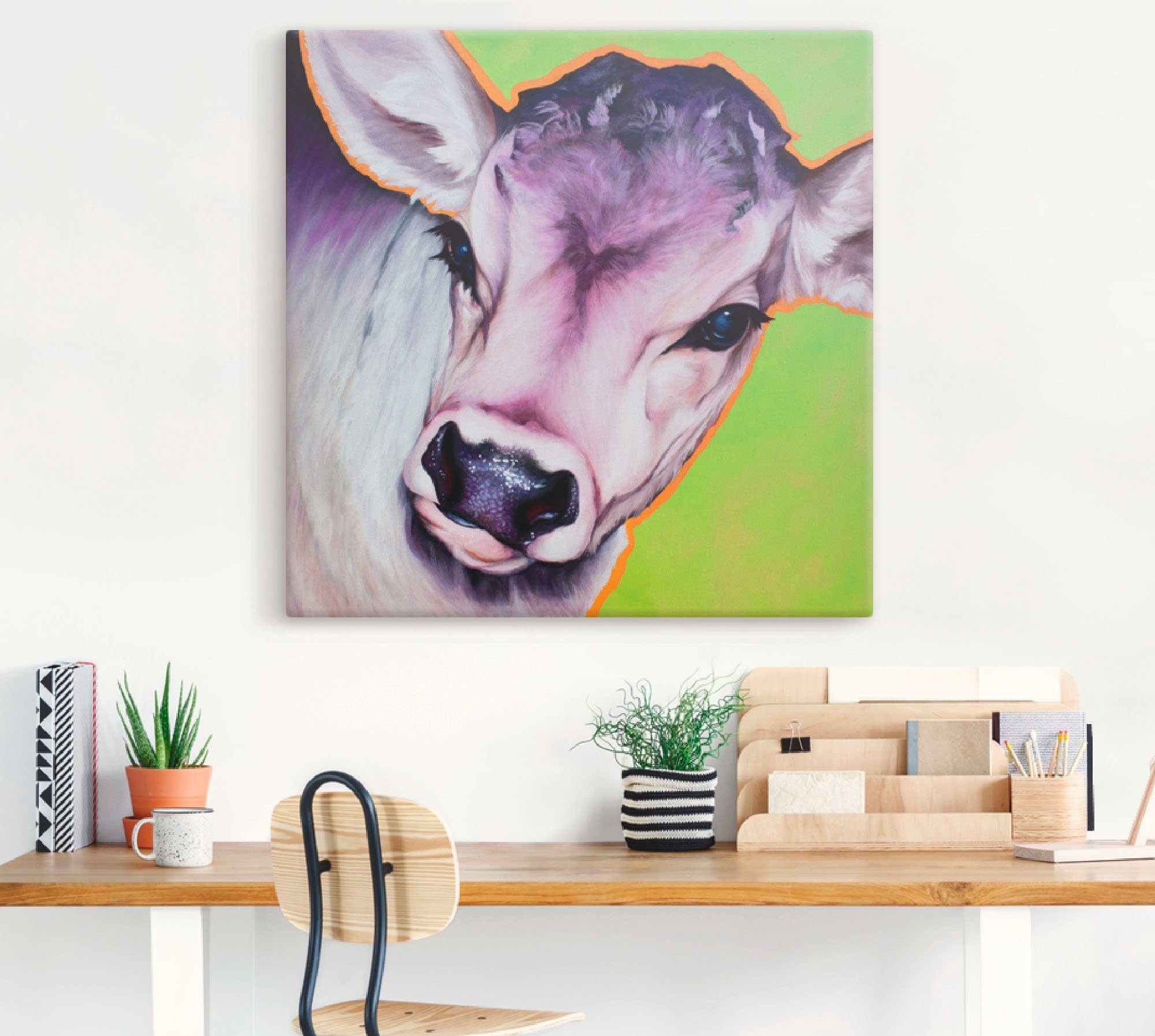 Artland Artprint op linnen Koe Pretty Betty gespannen op een spieraam