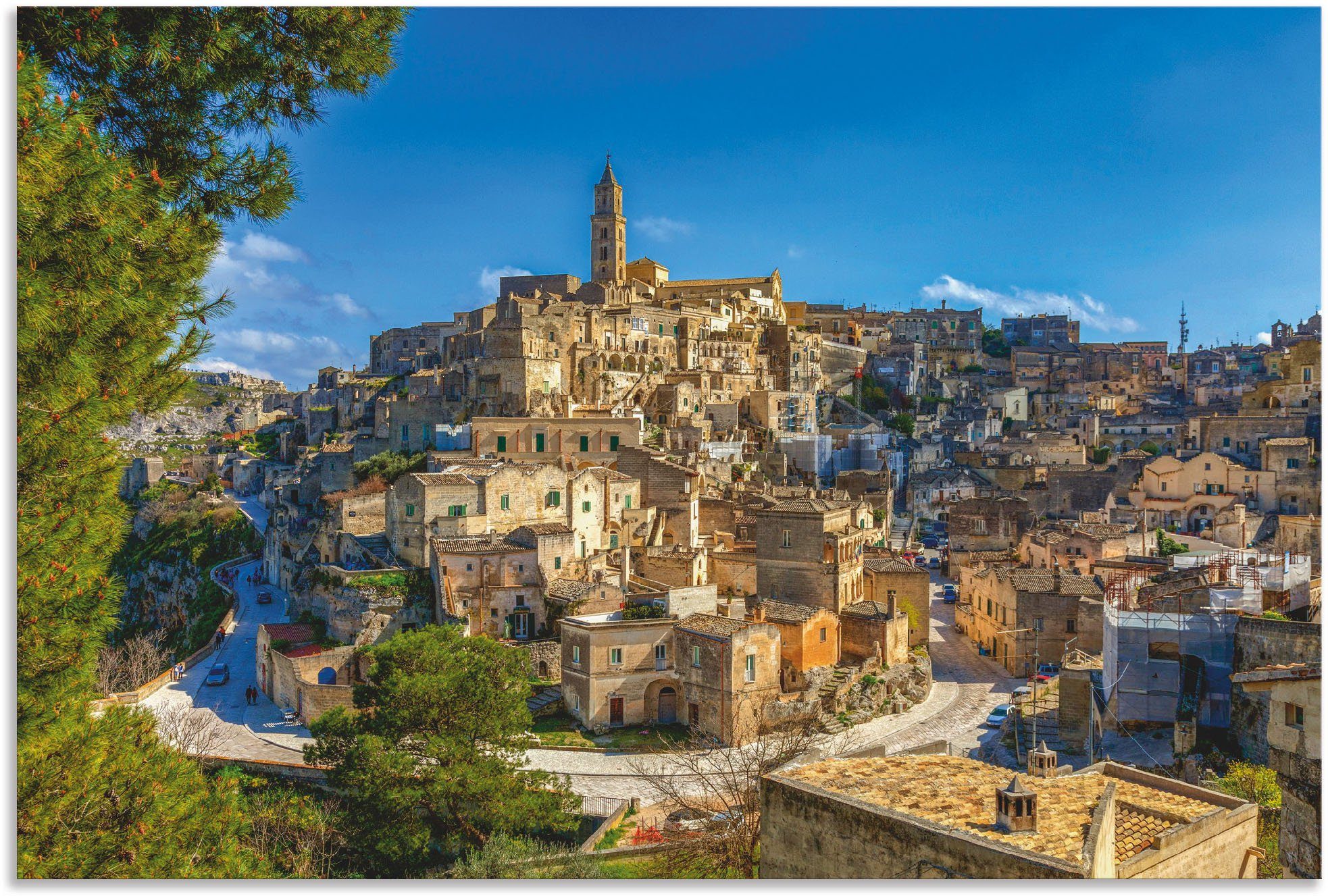 Artland Artprint Historische Altstadt von Matera Italien in vele afmetingen & productsoorten - artprint van aluminium / artprint voor buiten, artprint op linnen, poster, muursticke