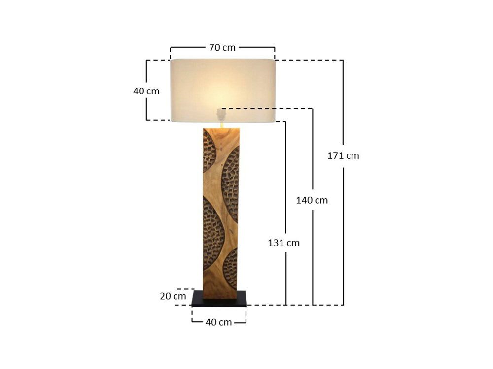 SalesFever Staande lamp Acacia met de hand gemaakt (1 stuk)