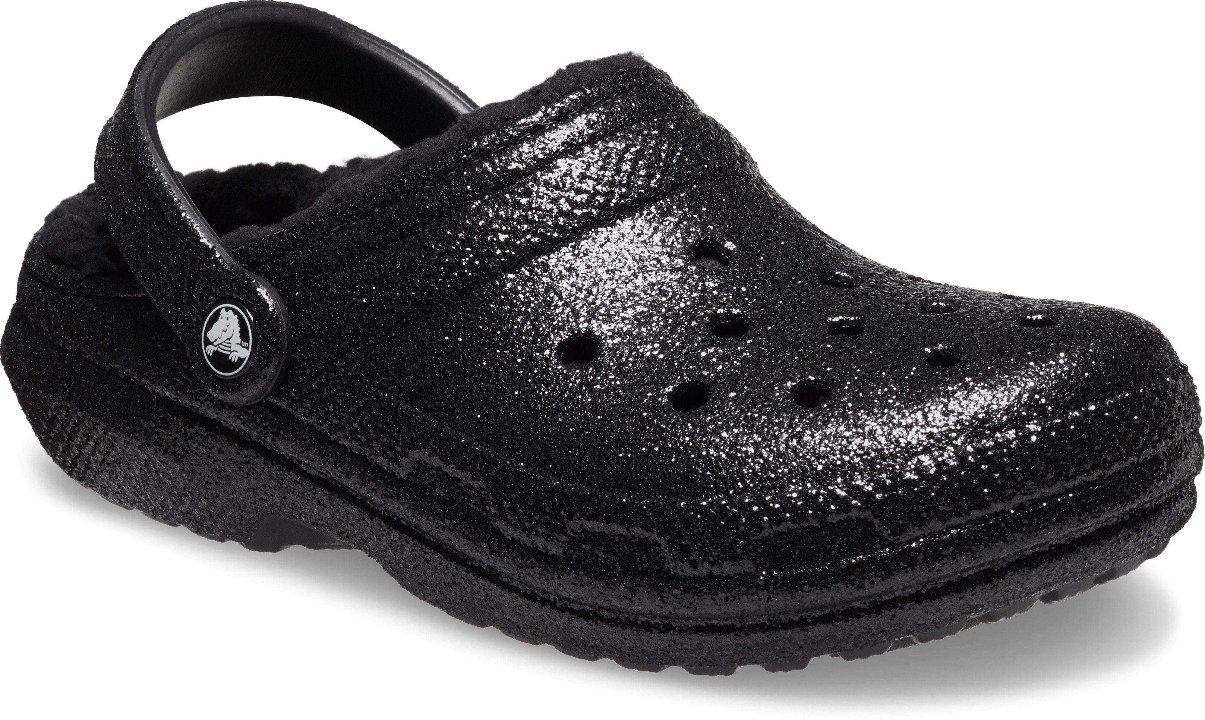 crocs black glitter