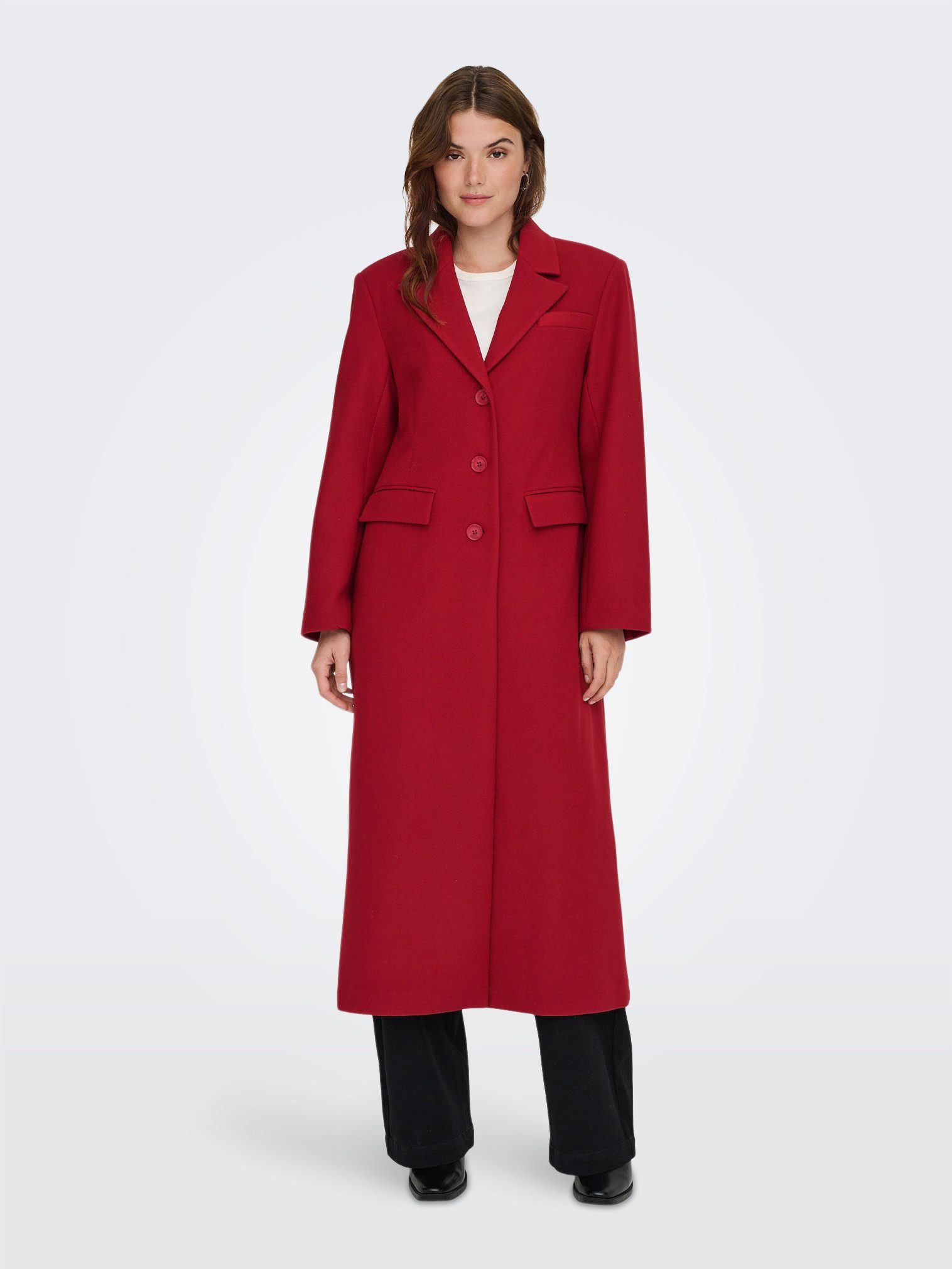 Only Lange jas ONLNANCY LIFE LONG FITTED COAT CC OTW