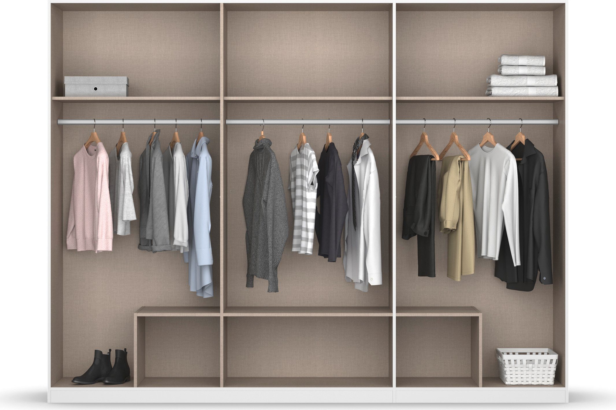 rauch Draaideurkast Kledingkast kast garderobe linnenkast GAMMA in 3 breedtes met 6 lades, in eenvoudig design topseller made in germany