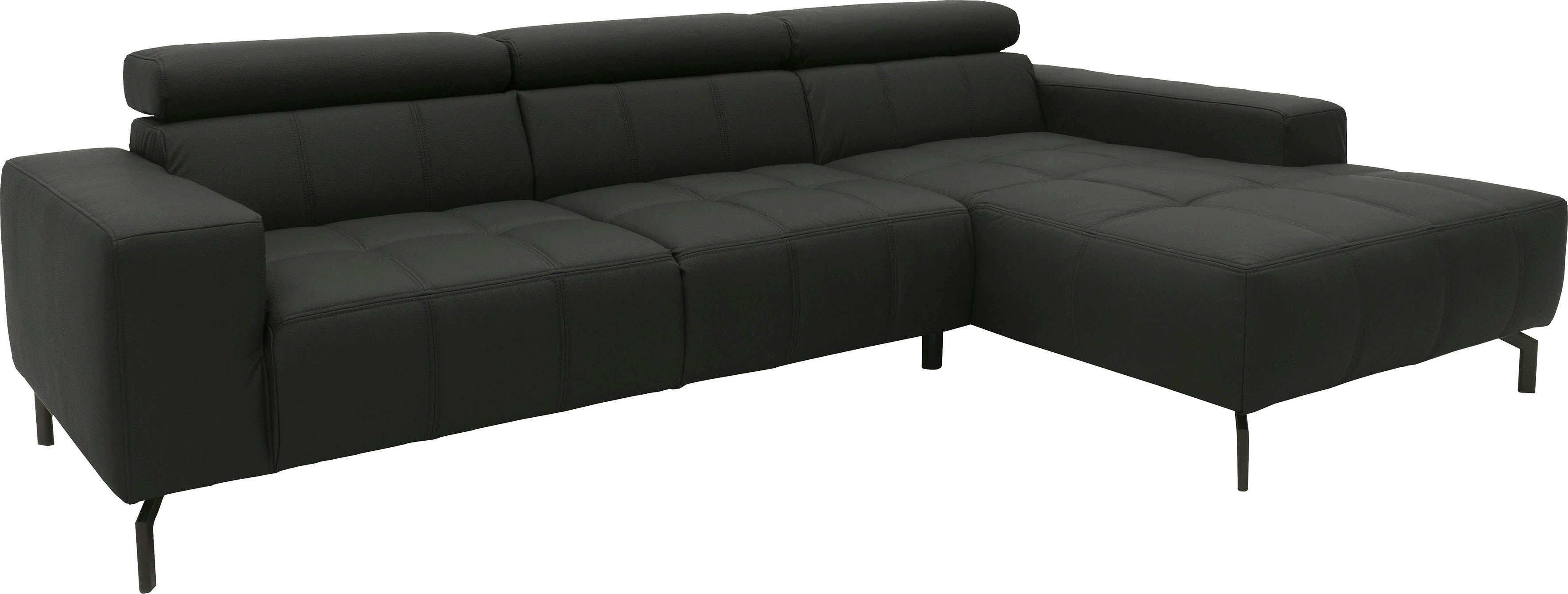 DOMO collection Hoekbank Cunelli mooie zitnaden als designelement, stevige zitcomfort, L-vorm