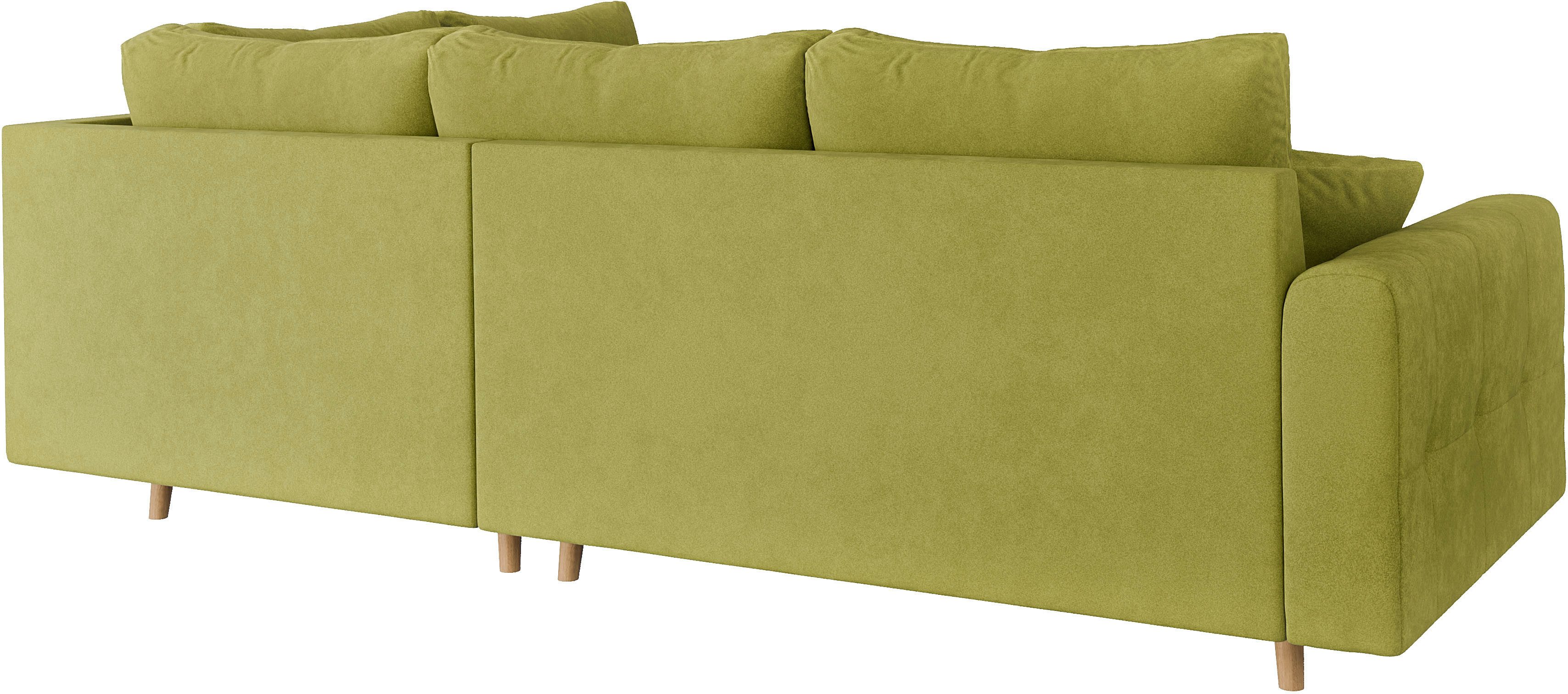 Home affaire Hoekbank CHARRE L-vorm met ottomane, afmetingen B/D/H: 231/161/81 cm fijne stiksels, losse rug- en sierkussens, ook in cord en bouclé