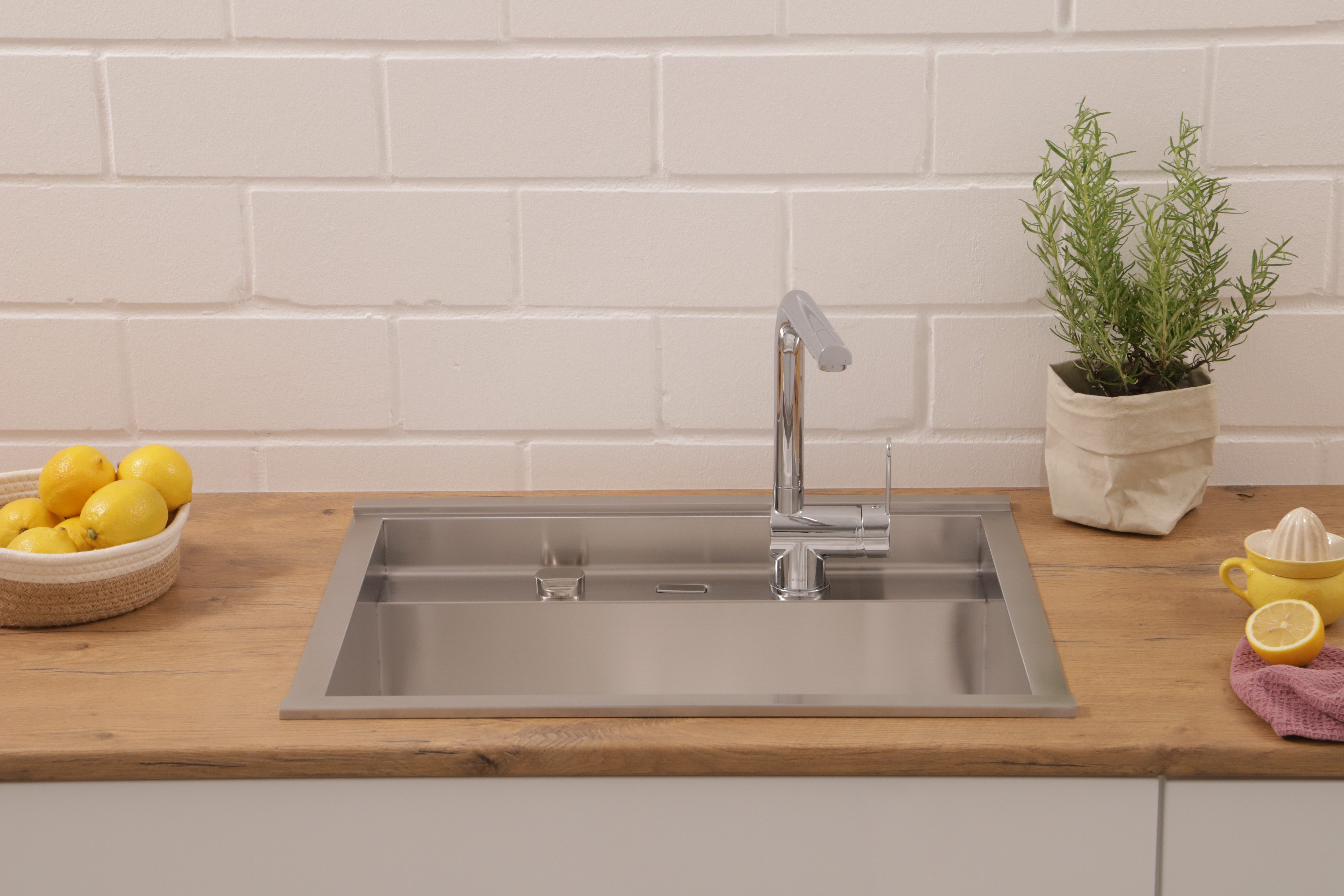 RESPEKTA Rvs spoelbak California 62x50 cm, workstation, met accessoires keukenspoelbakken zilver