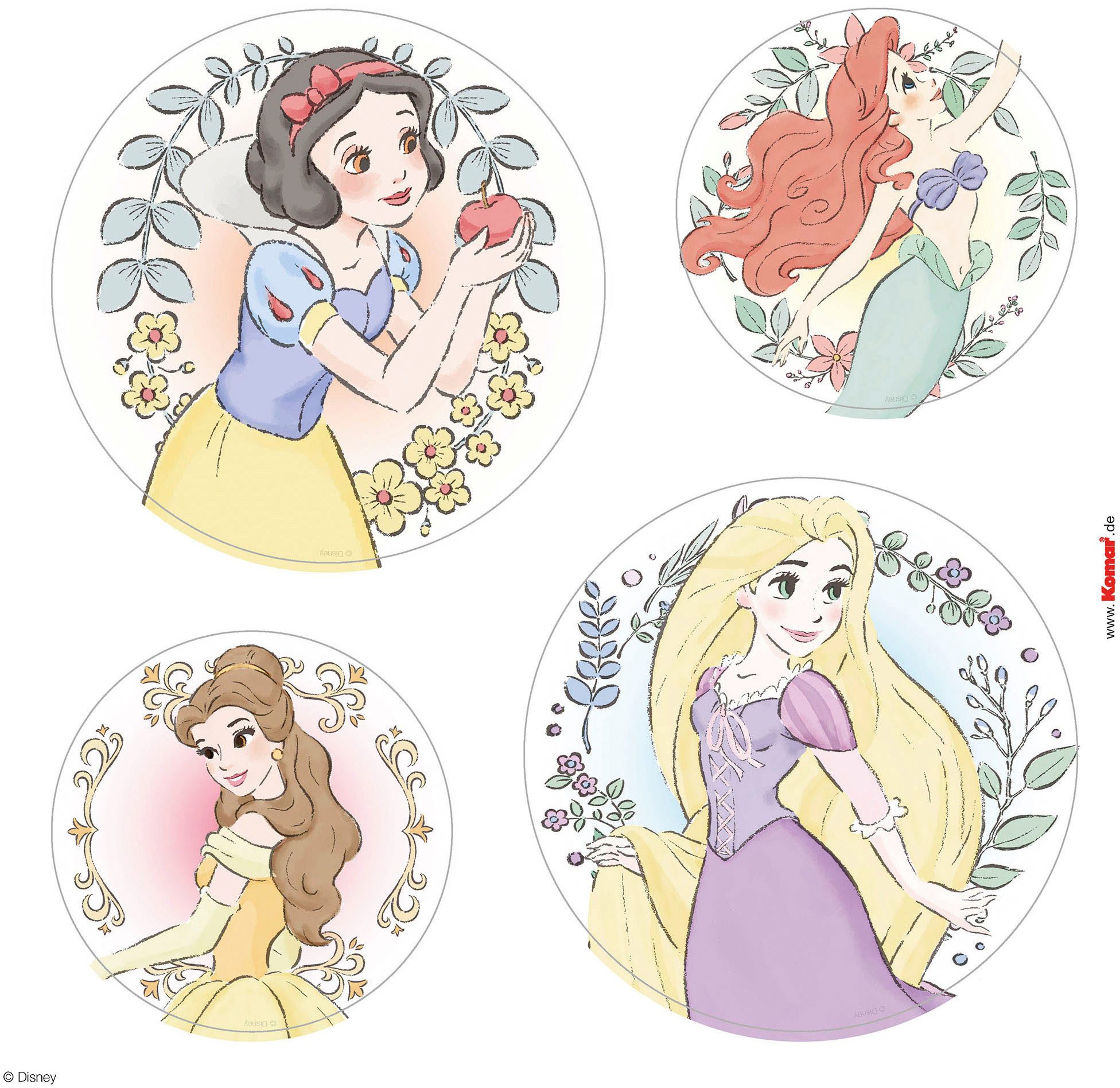 Komar Raamsticker Walt Disney Princessen (1 stuk)