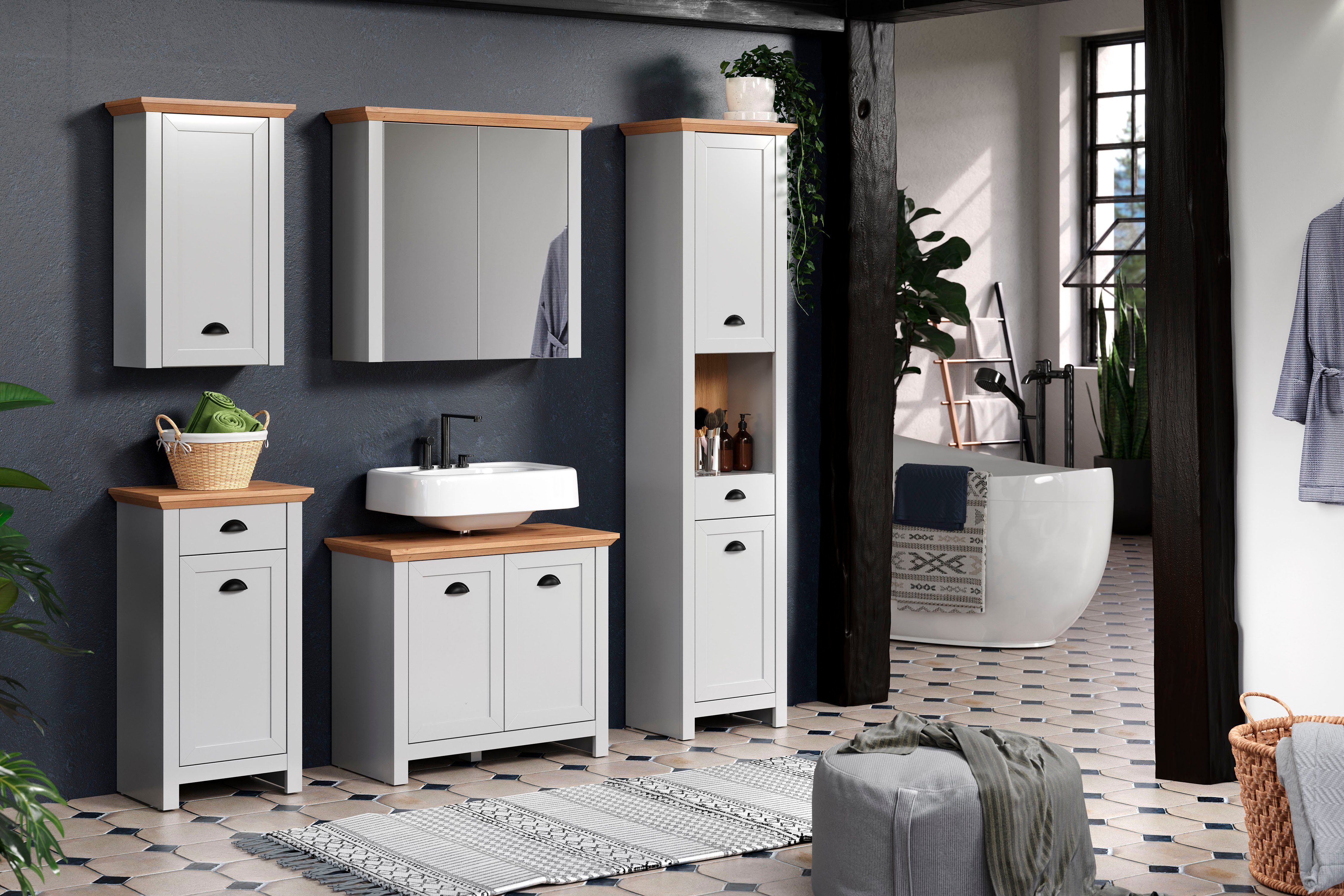 Home affaire Spiegelkast Badkamerskast in landhuisstijl - Afmetingen (B/D/H) 78/24/73 cm