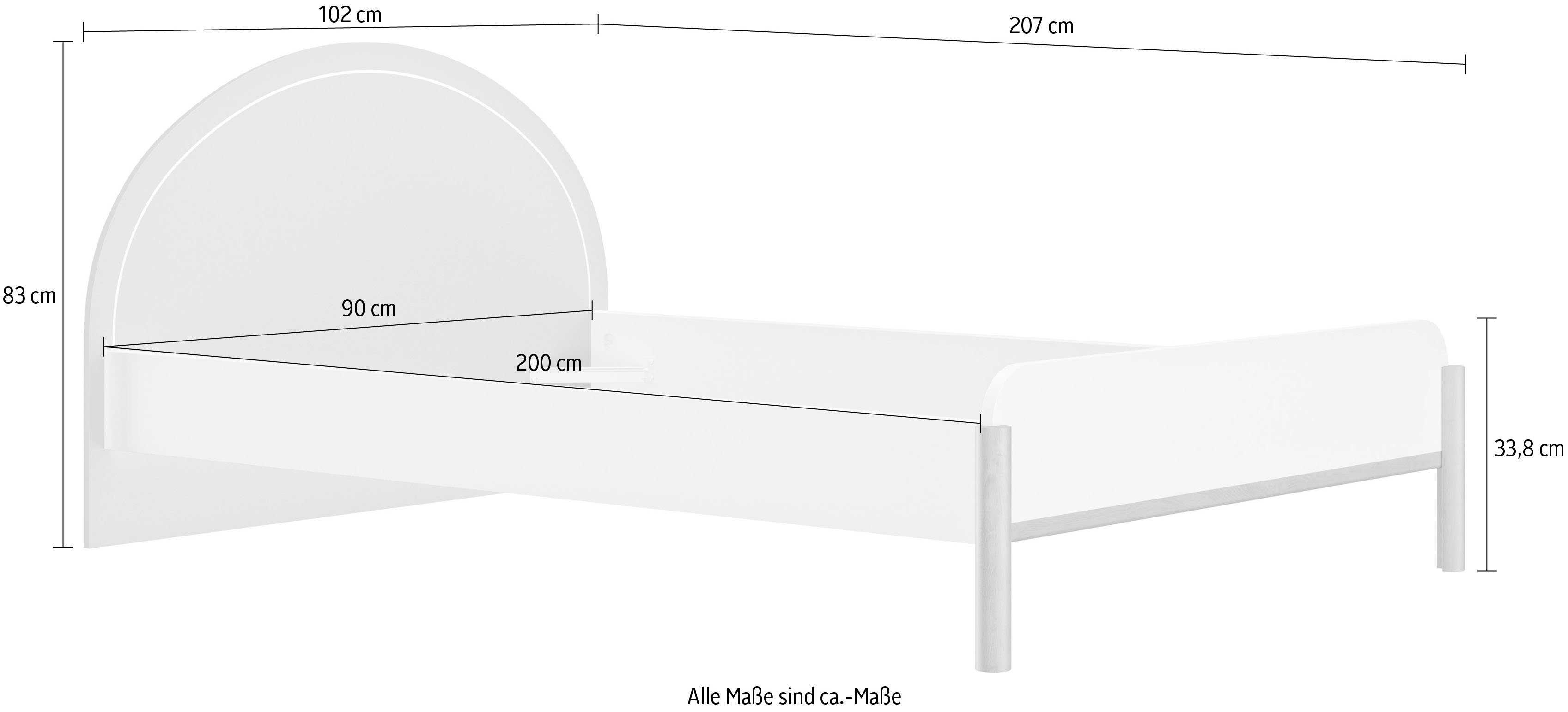 Gami Kinderbed 1-persoons, kinderbed, met ledverlichting bij het hoofdbord, 90x200 cm