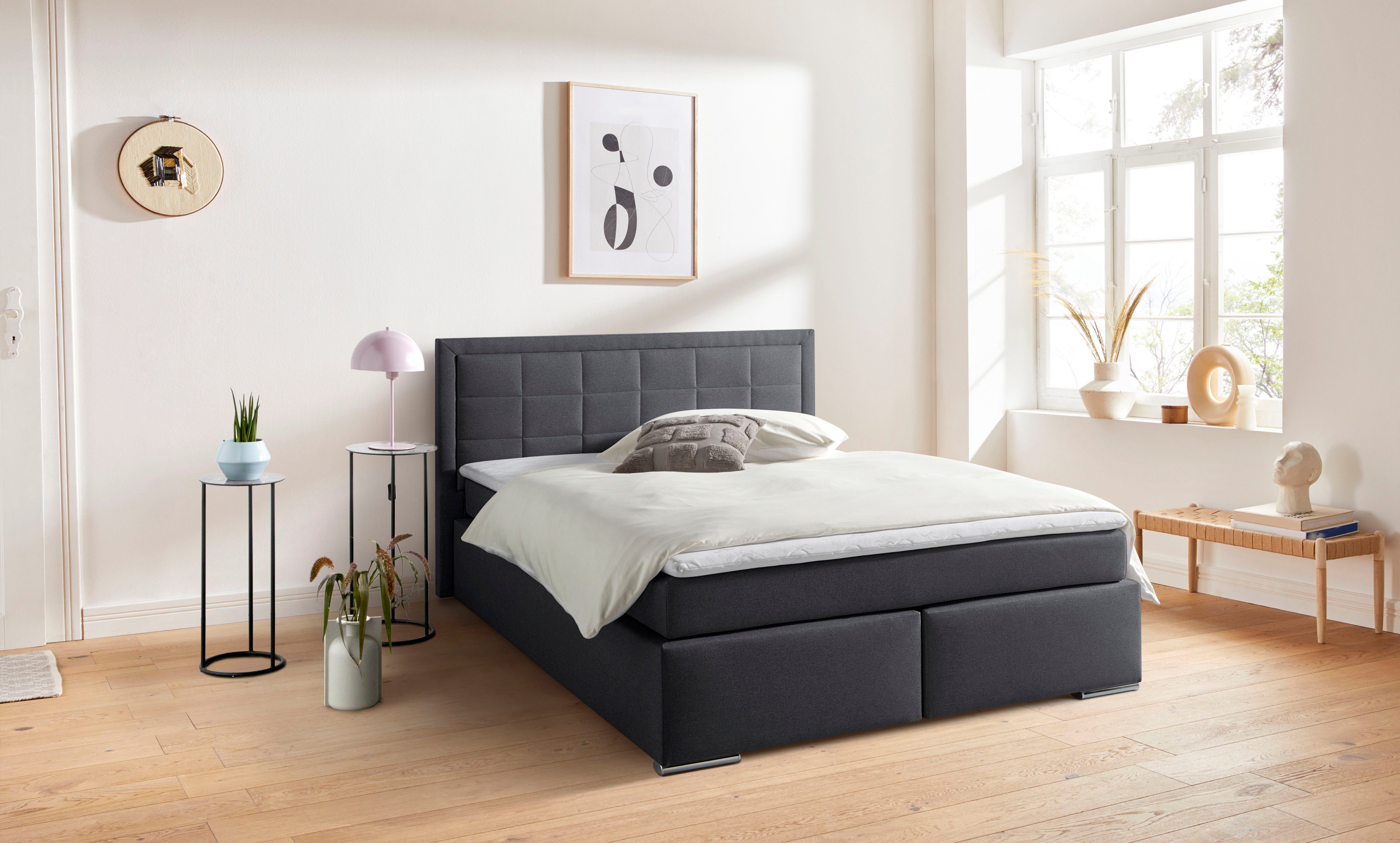 COLLECTION AB Boxspring "Athena", OTTOs keuze, topseller optioneel met bedlade inclusief topper bij uitvoering met matras, in hardheden h2, h3, h4