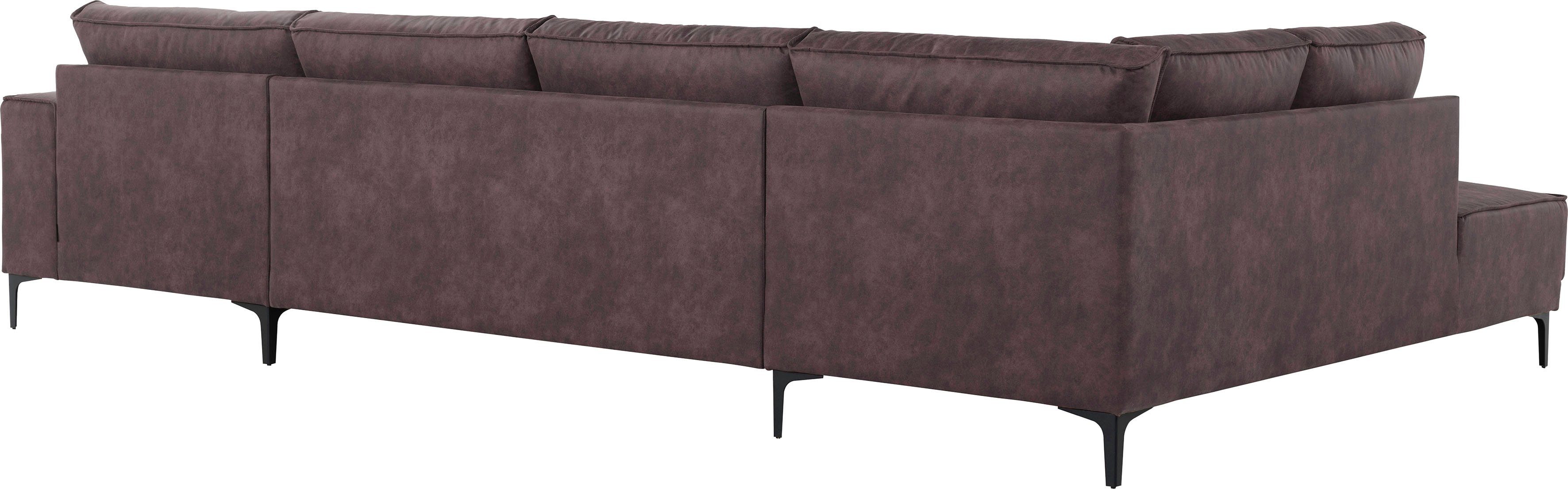 Places of Style Zithoek XXL bank Oland, structuur, platweefsel, luxe microvezel, bouclé