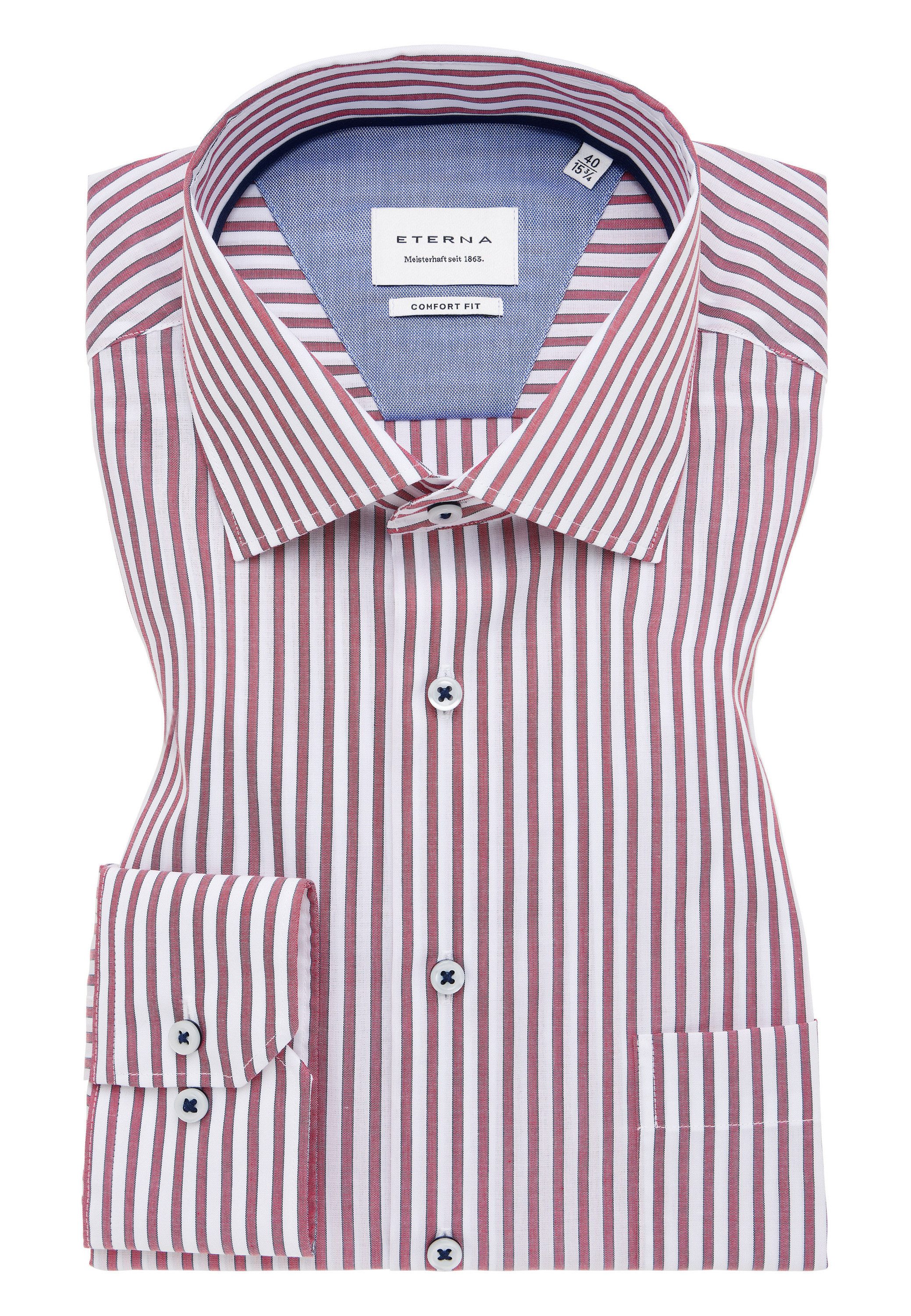 Eterna Overhemd met lange mouwen Comfort fit NON IRON (strijkvrij)