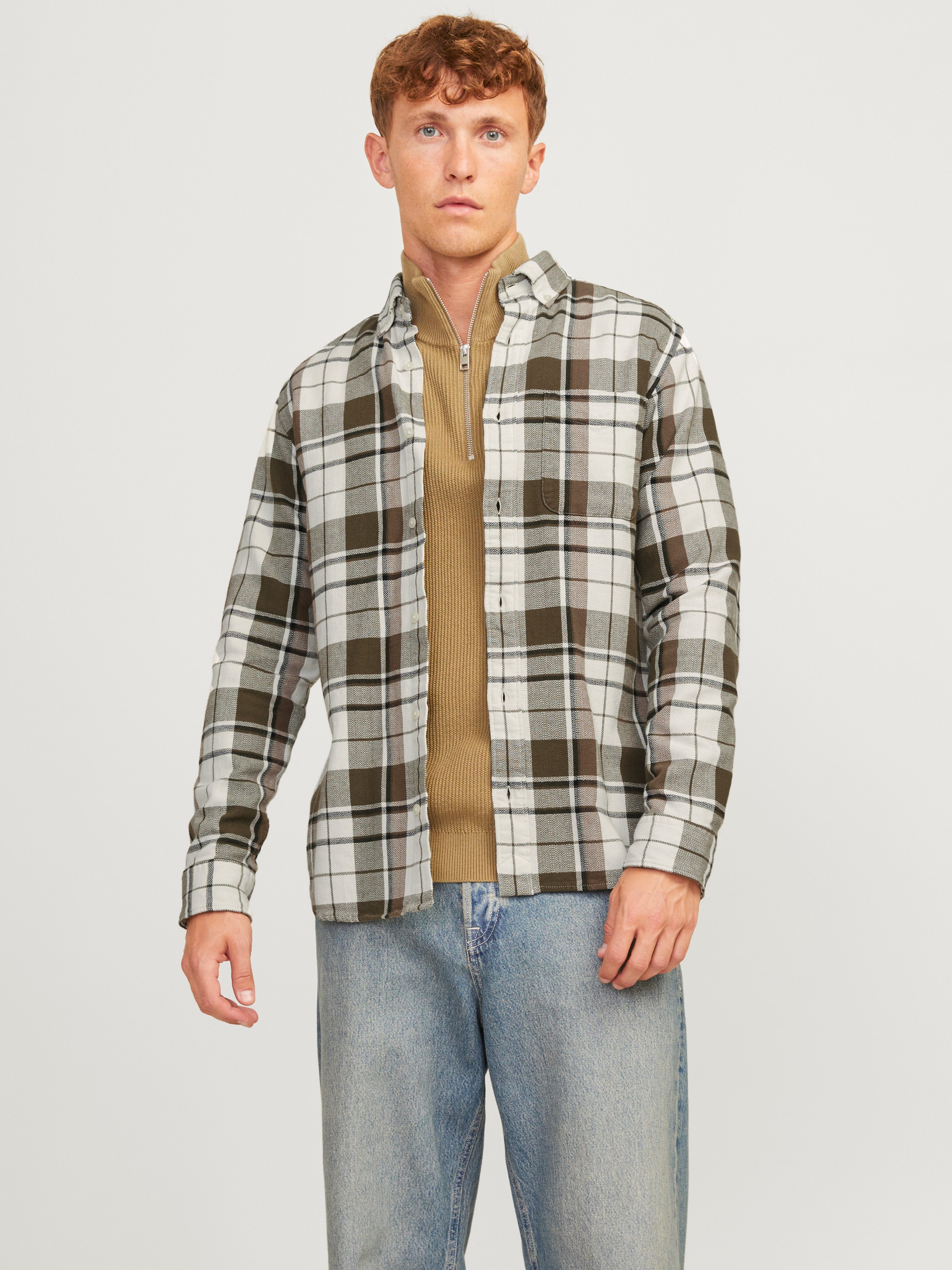 Jack & Jones Overhemd met lange mouwen JPRBLUBROOK CHECK STRUCTURE L/S SHIRT SN