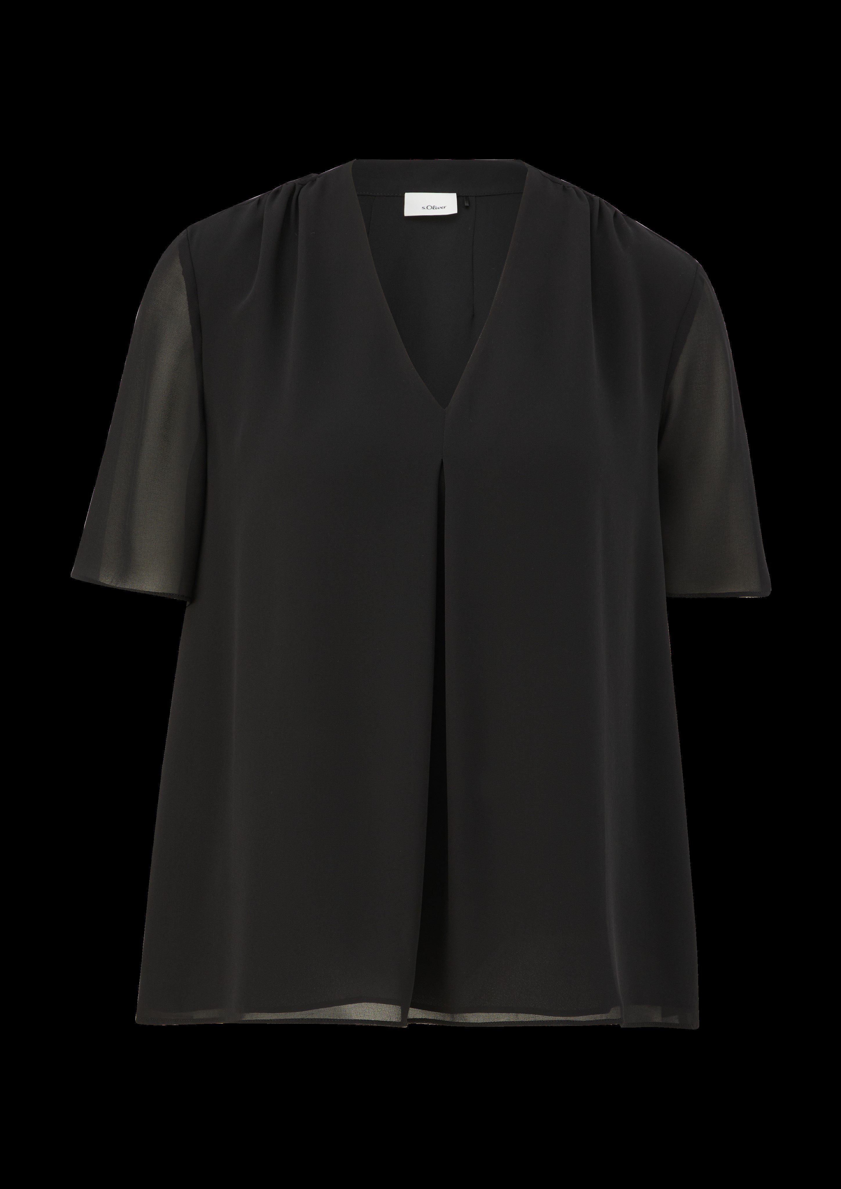 s.Oliver BLACK LABEL Shirtblouse met ingelegde plooi voor