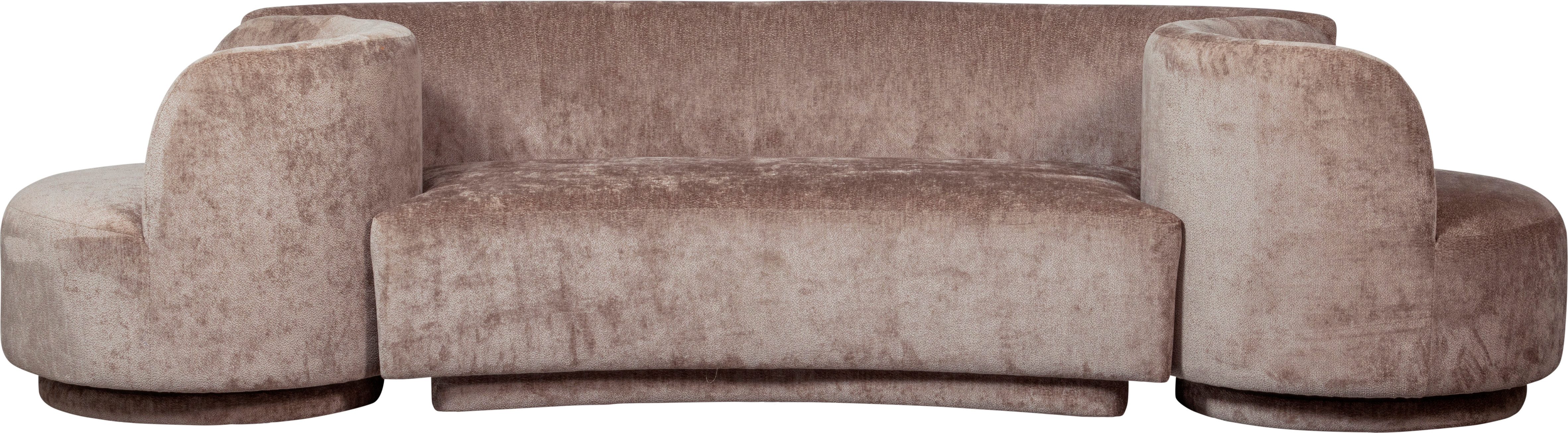 WOOOD Loungebank Combi-Popular: Bank + fauteuil met grof chenille gevoerd, breedte 370 cm