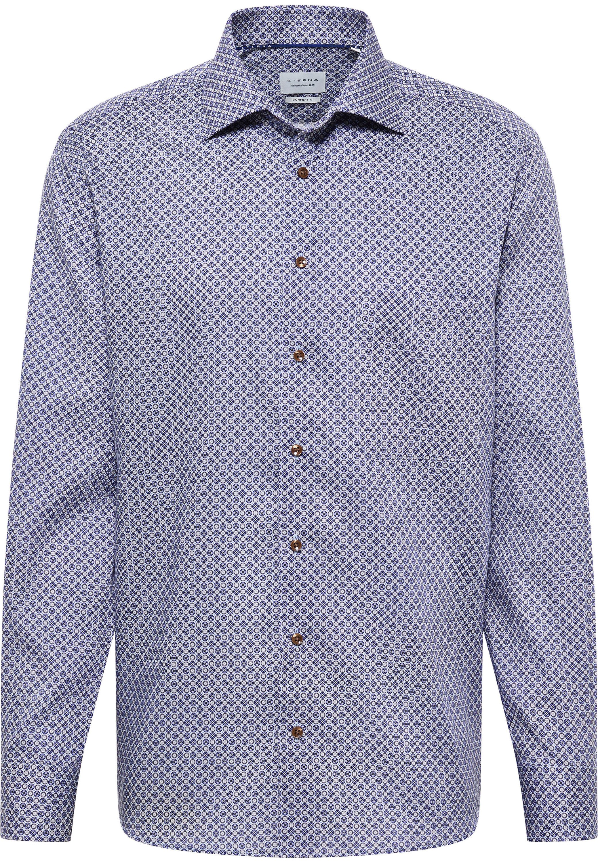 Eterna Overhemd met lange mouwen Comfort fit NON IRON (strijkvrij)