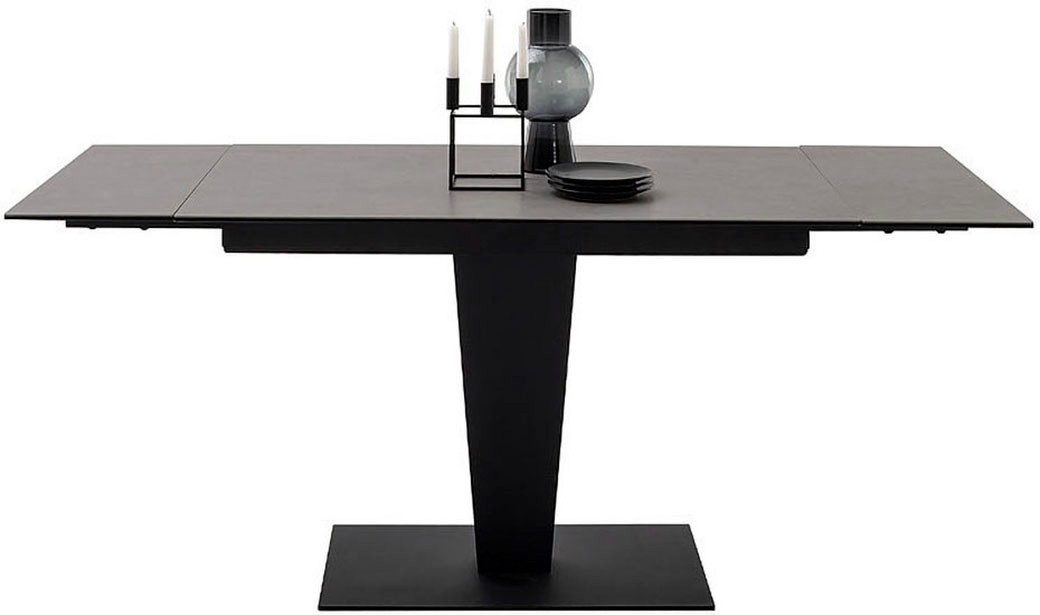 MCA furniture Eettafel PESARO uitschuifbare tafel met voet 120-180 cm Keramiek, roestvrij staal, eindschuif, uittrekbaar, tafelblad 14 mm