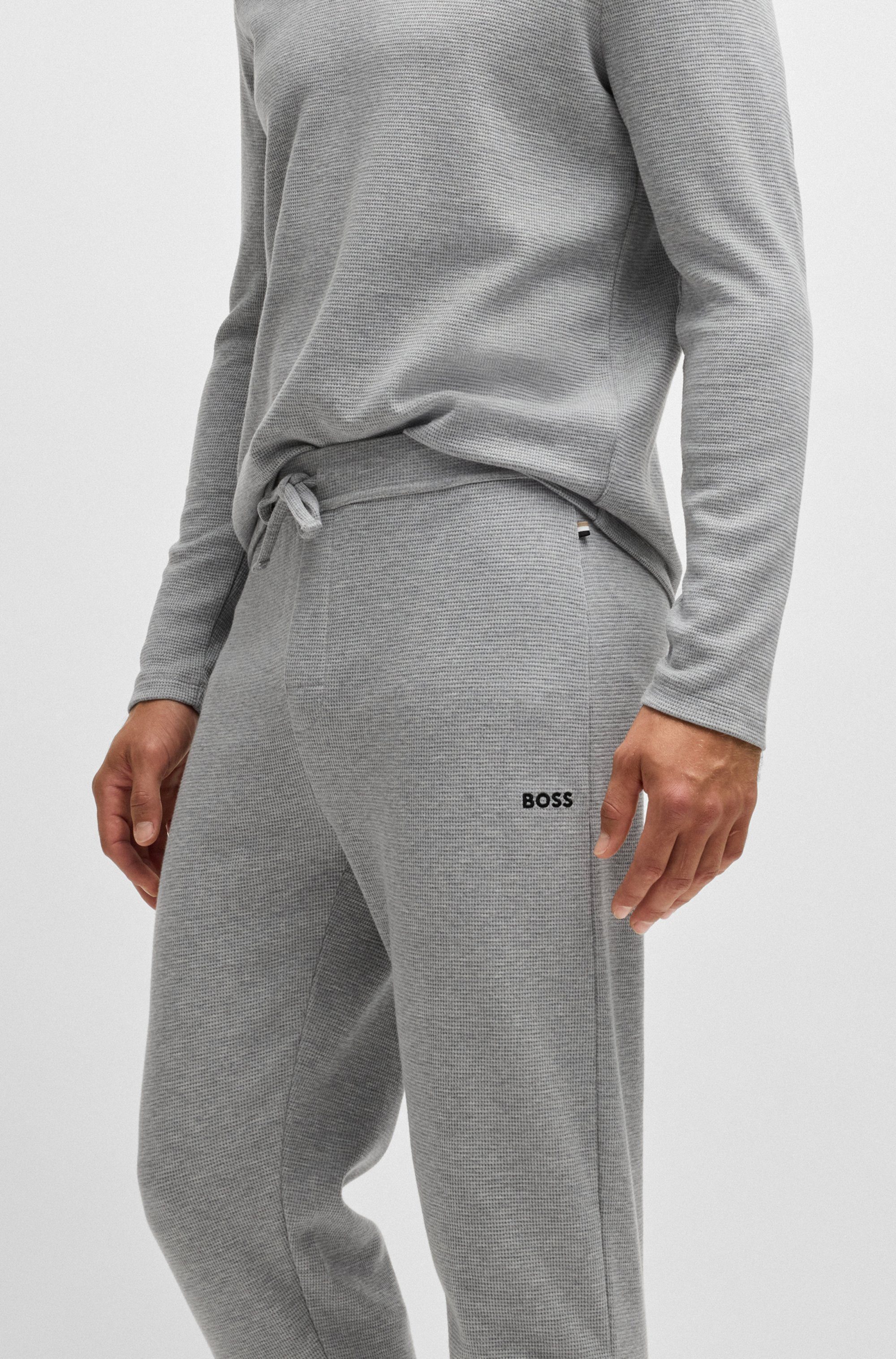 BOSS Pyjamabroek Waffle Pants Cuf