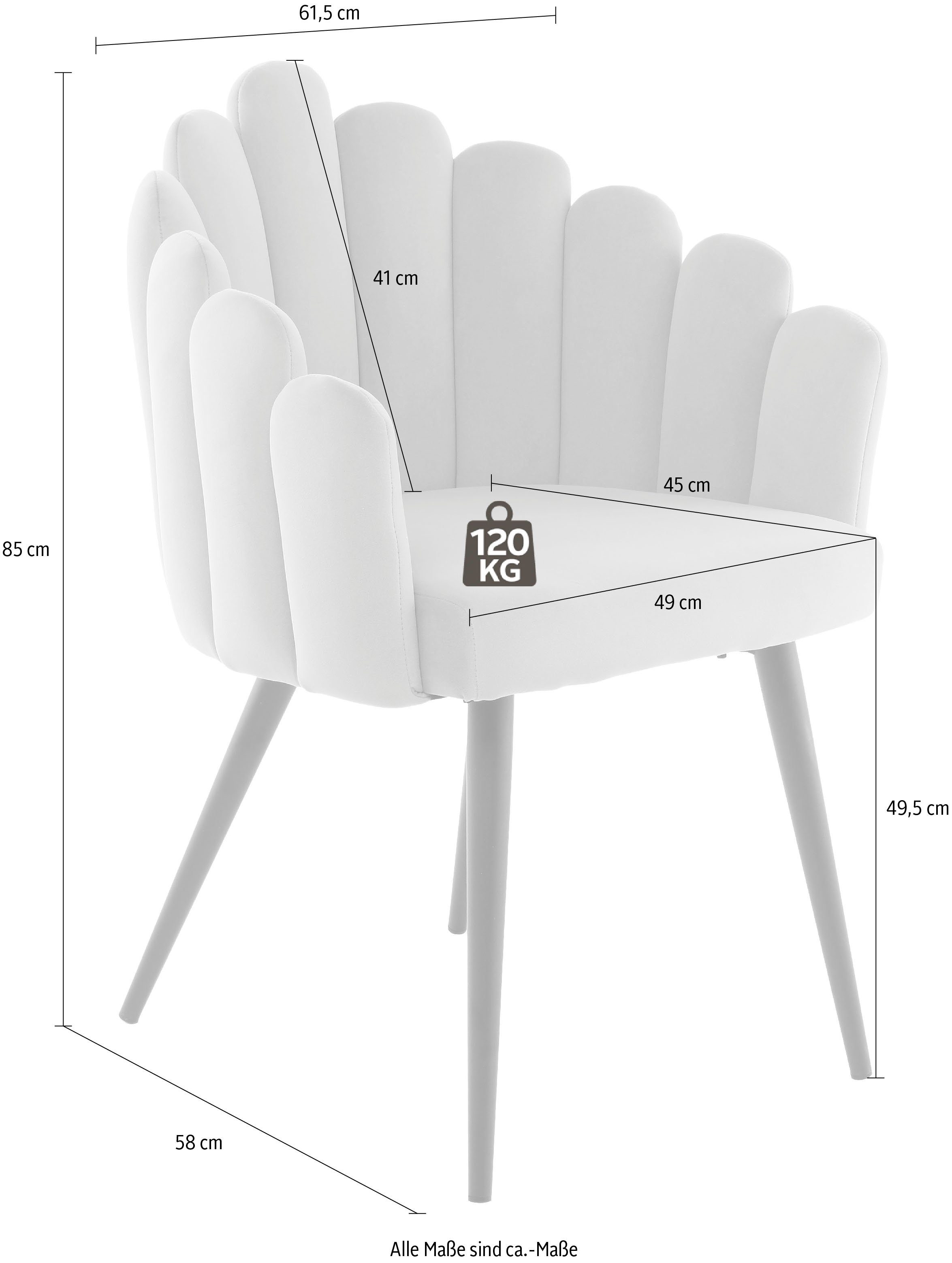 Kayoom Stoel Jeane 525, met fluweelzachte bekleding, comfortabel en gezellig fluweelzachte bekleding, modern, comfortabel en gezellig, met fluweelzachte bekleding (1 stuk)