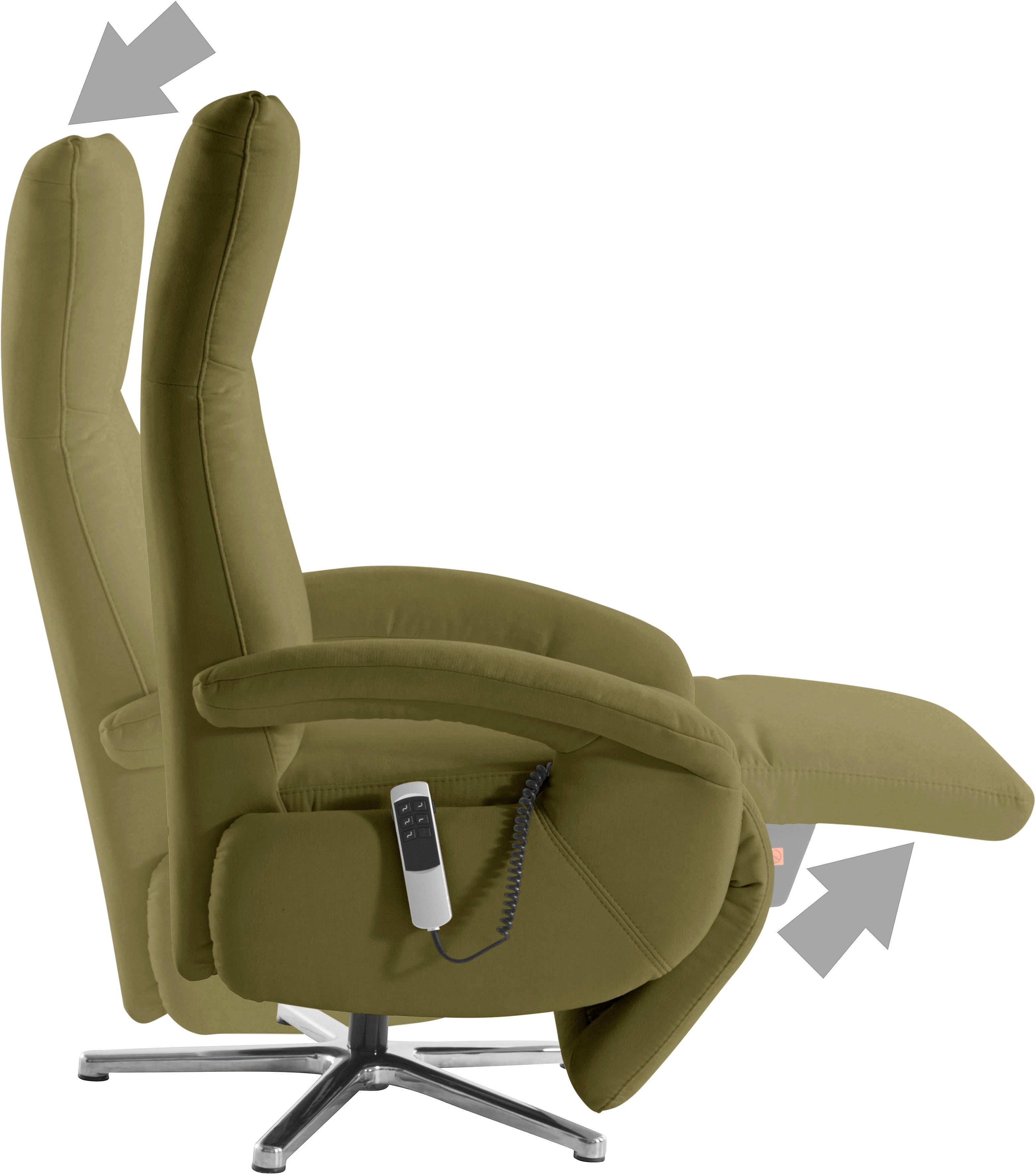 sit&more Relaxfauteuil Tycoon met verstelbare hoofdsteun en 360° draaifunctie keuze tussen handmatige of elektrische functie, ook met accu (draadloos)