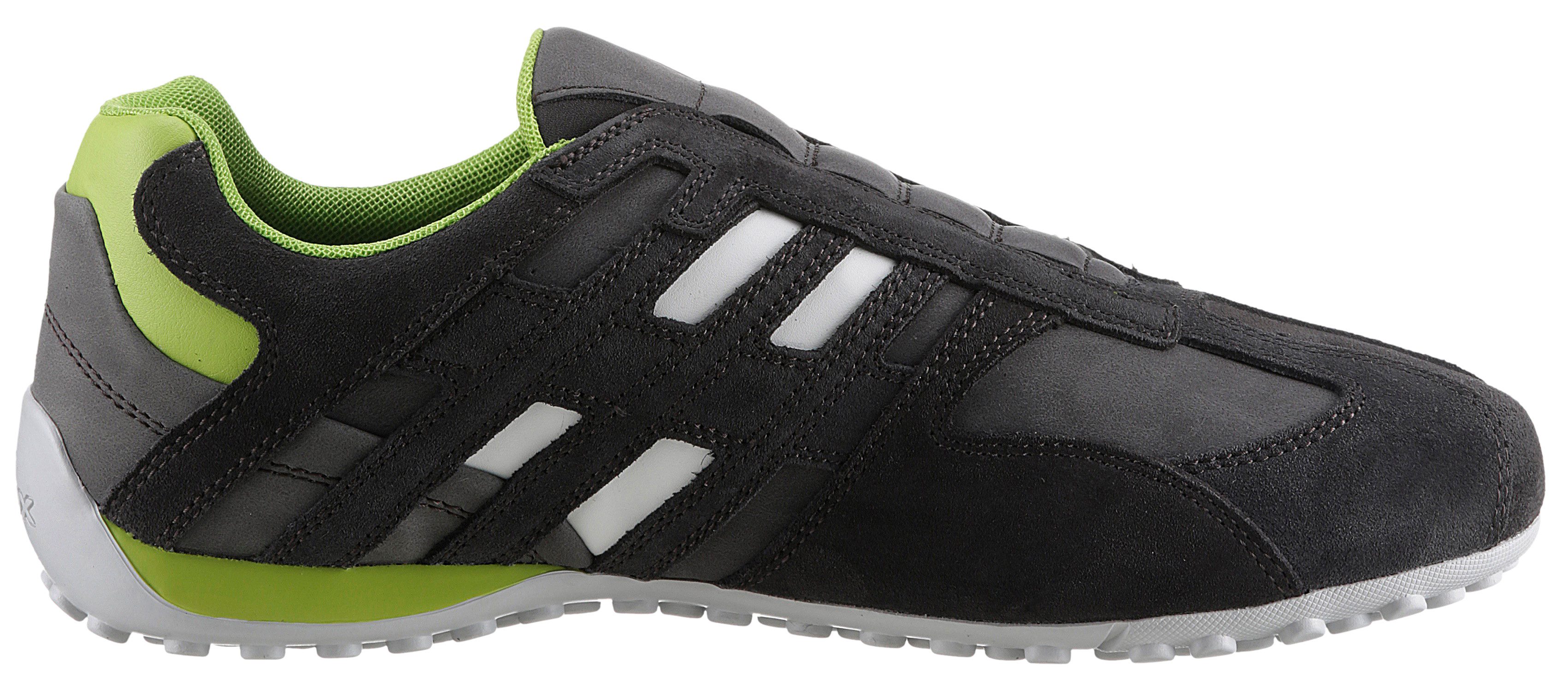 Geox Slip-on sneakers UOMO SNAKE B Vrijetijdsschoen, lage schoen, veterschoen in materiaal-mix