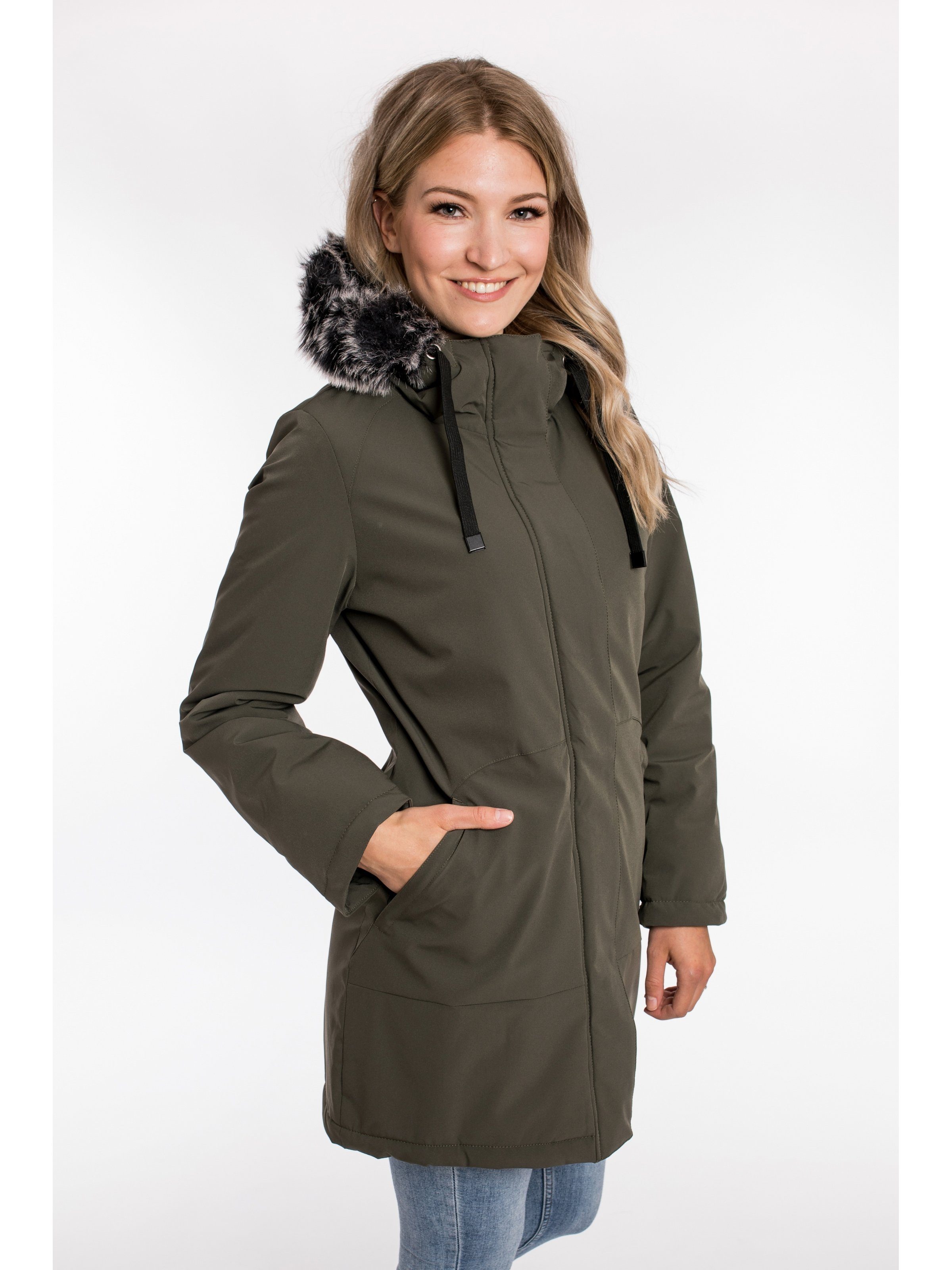 DEPROC Active Parka DIAMOND PEAK Women met een afneembaar beleg van imitatiebont