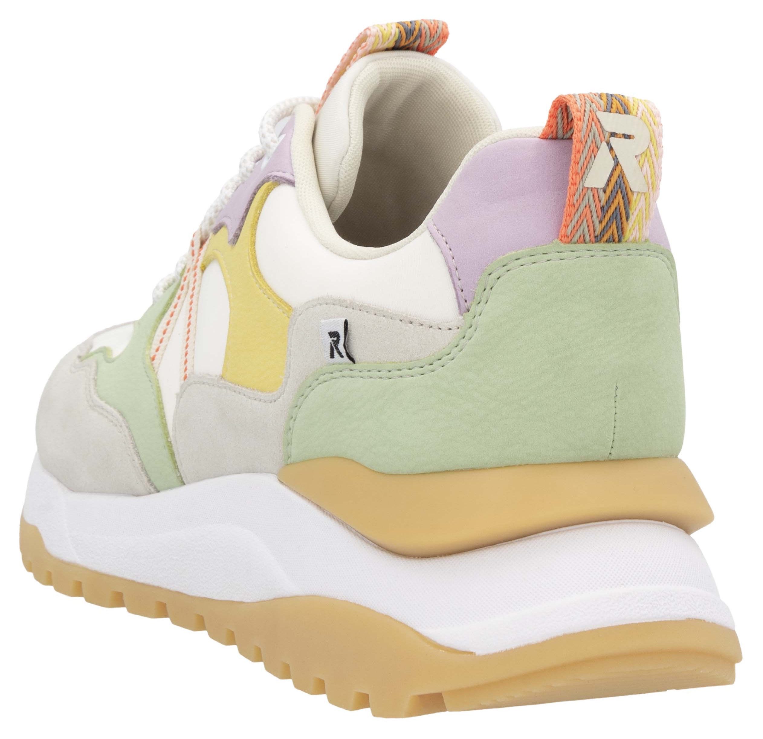 RIEKER Sport Sneakers met sleehak Bel Air vrijetijdsschoen, lage schoen, veterschoen met uitneembaar voetbed