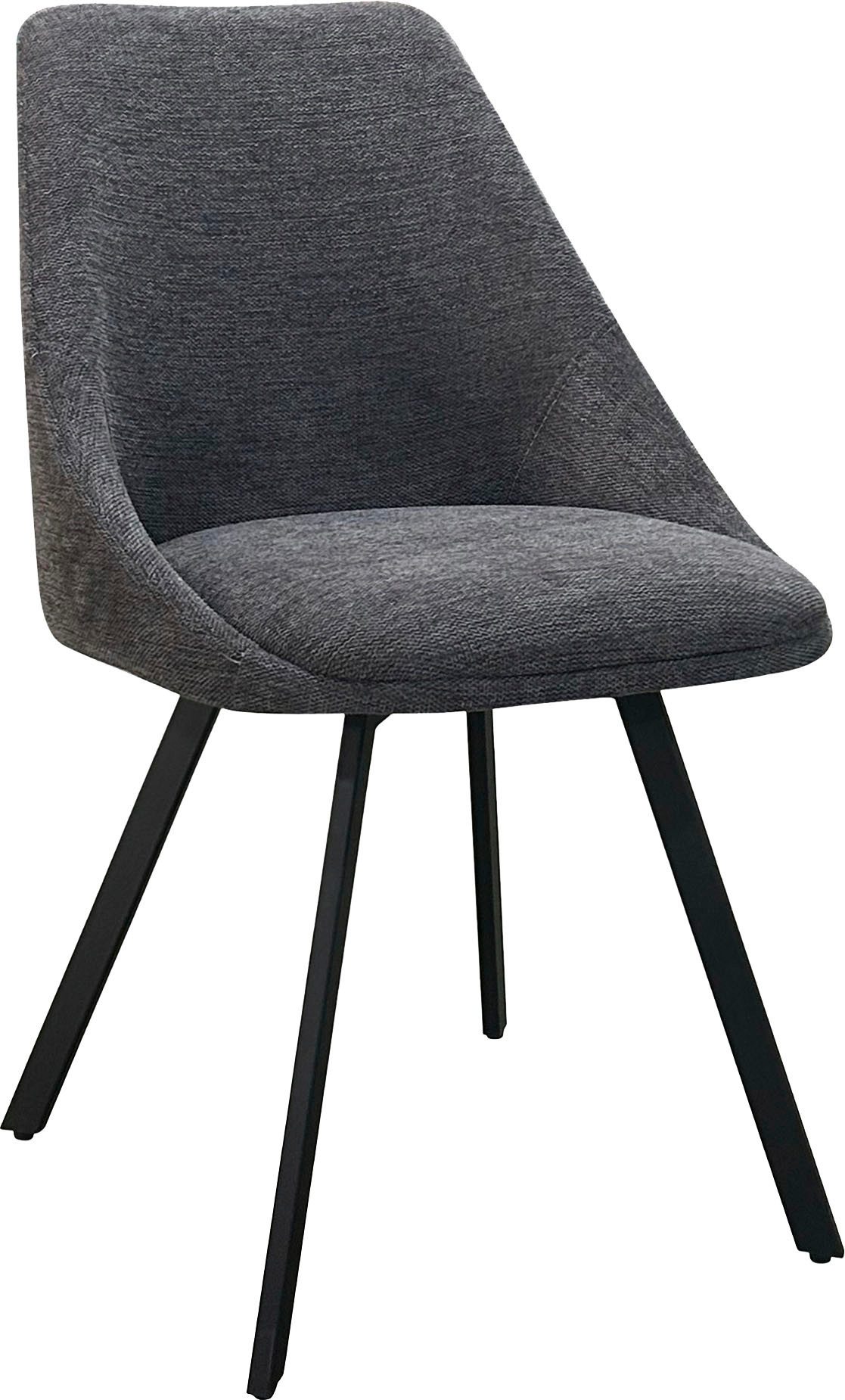 byLIVING Eetkamerstoel Jasper (2-stuks set) Zitkuip 360° draaibaar, zwart metaal, keukenstoel, diverse bekleding (set)