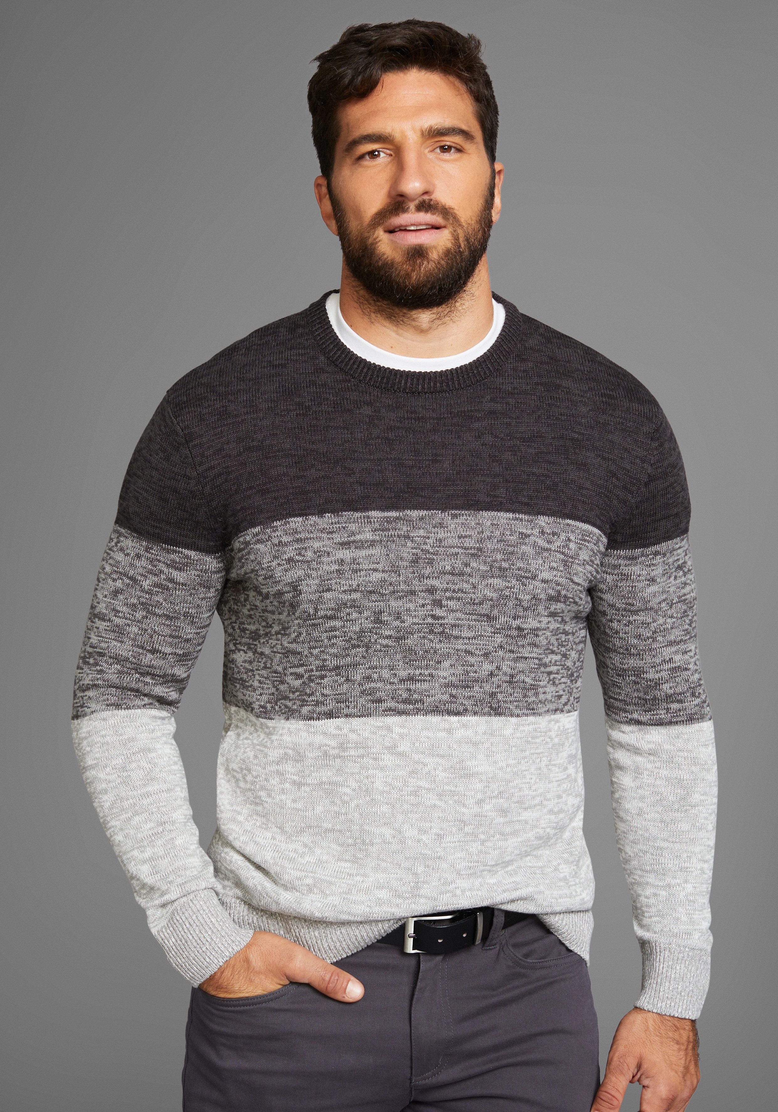 Man's World Trui met ronde hals Tot maat 5 XL