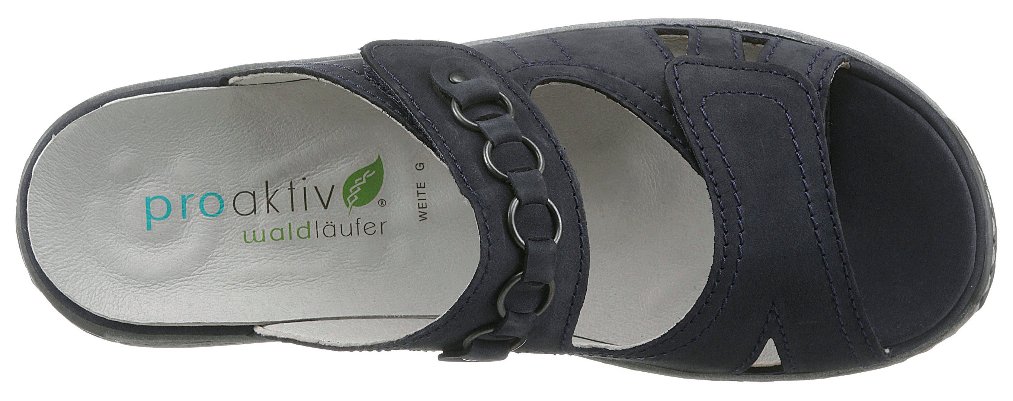 Waldläufer Slippers Garda , sleehak, zomerschoen, pantoffels met juwelenapplicatie, wijdte g