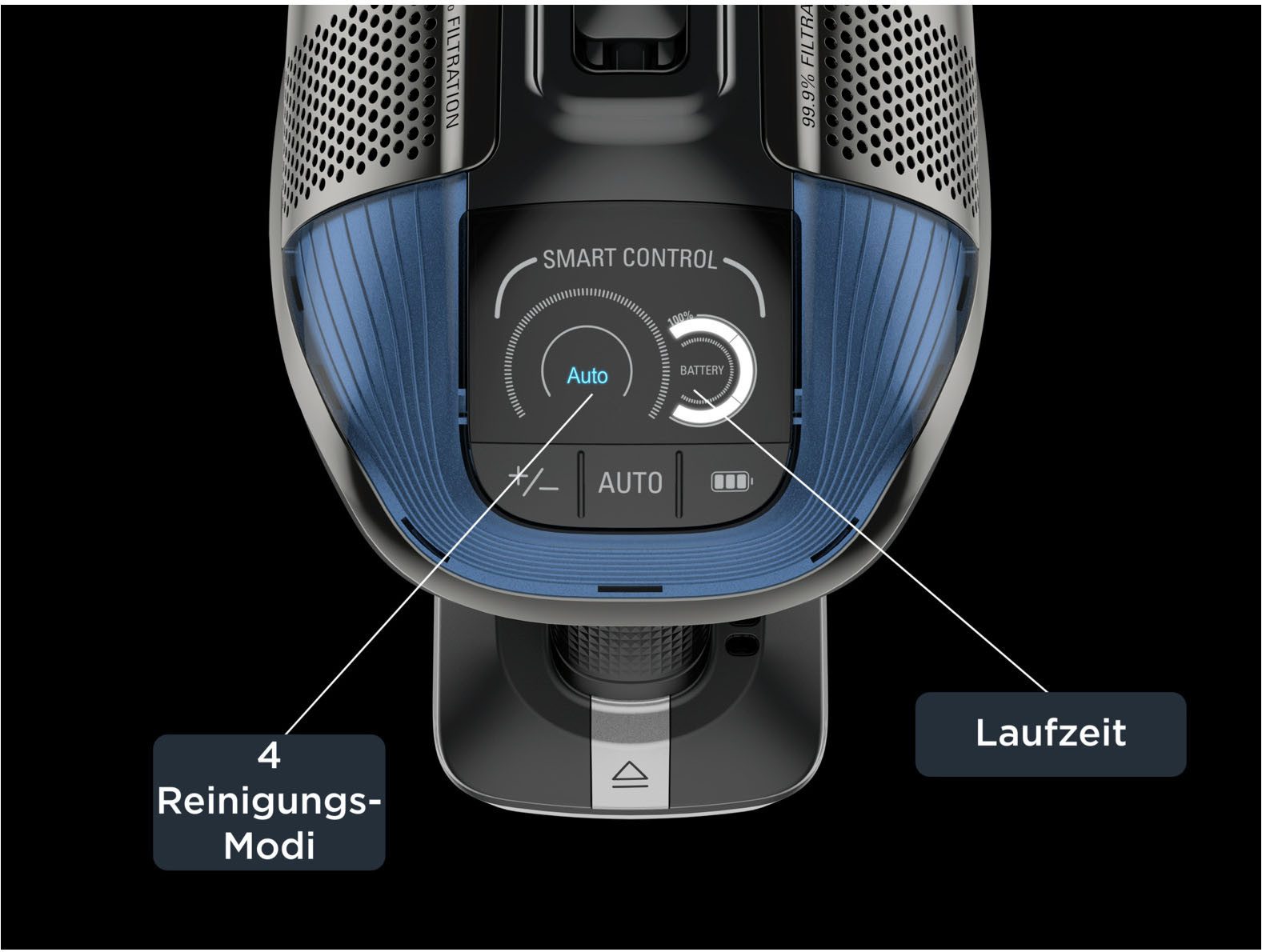Rowenta Accu-kruimeldief en -stofzuiger X-Force Flex 12.60 Aqua, stofzuigen en dweilen, automatische modus