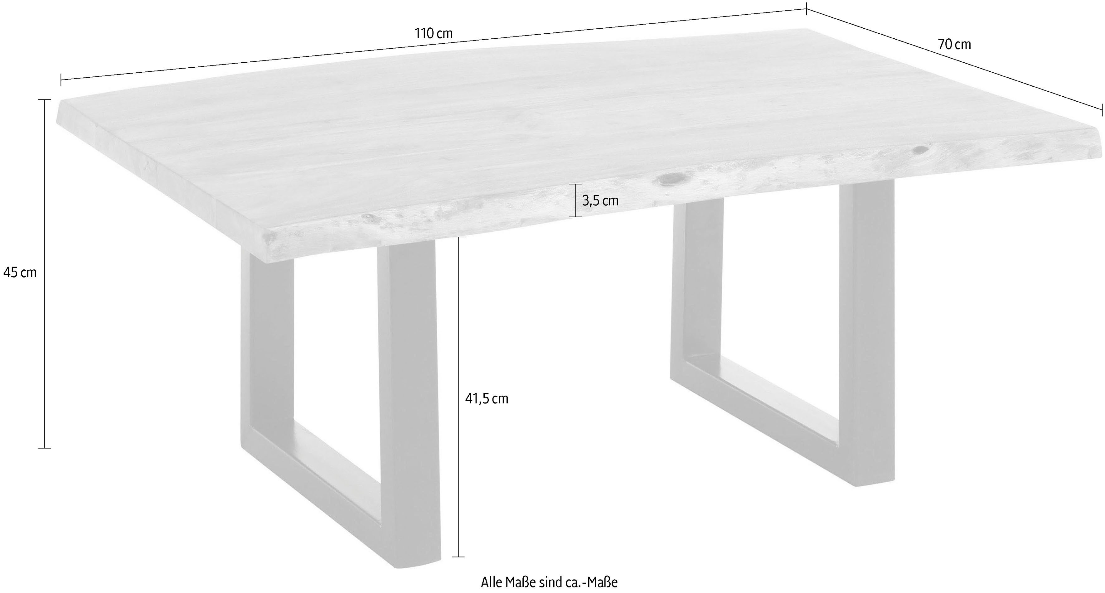 Stolkom Salontafel India Massief hout in boomstam-look
