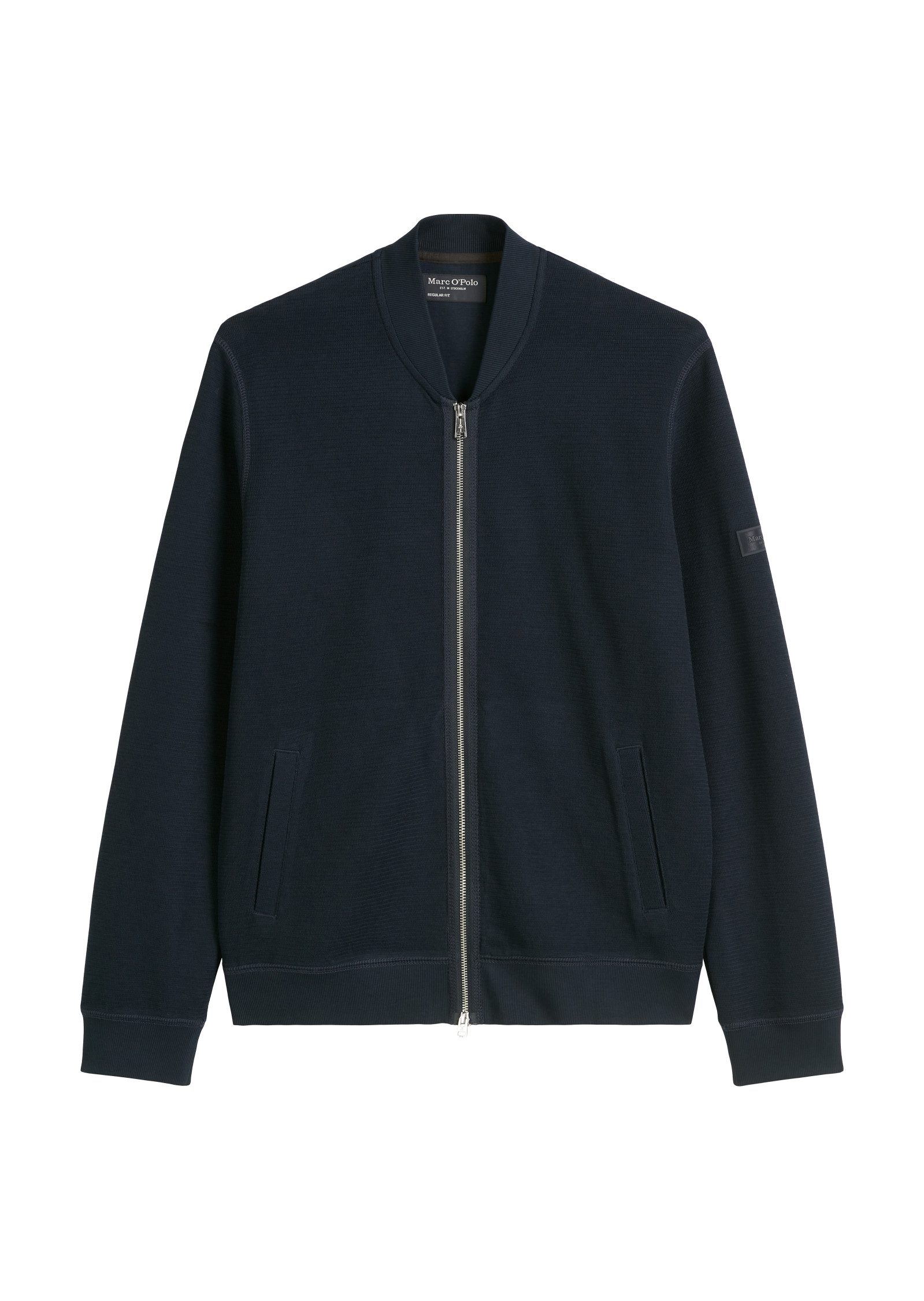 Marc O'Polo Sweatvest met structuur, opstaande kraag, regular fit, 2-weg ritssluiting