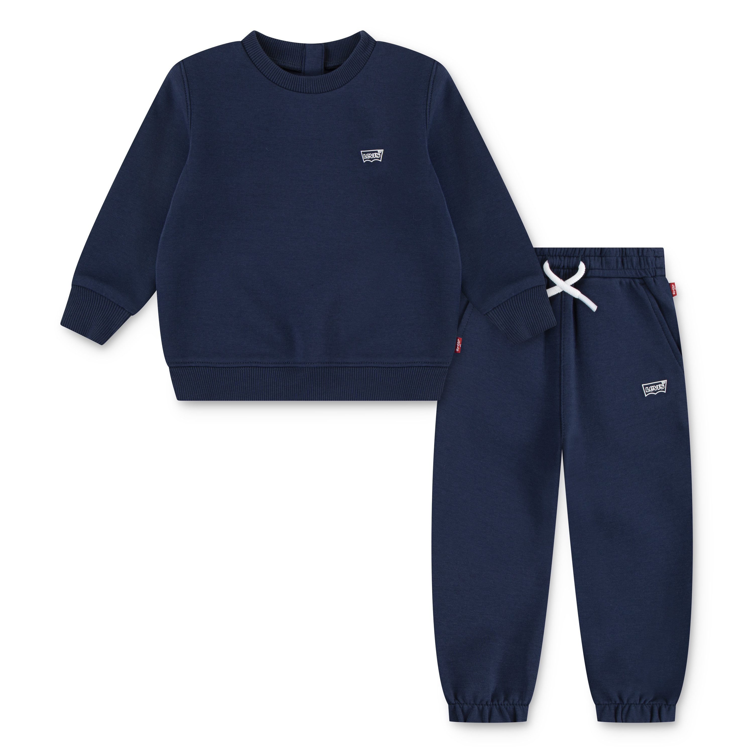 Levi's Kidswear Shirt met lange mouwen en broek LVB CORE BATWING CREW AND JOGG (2-delig)