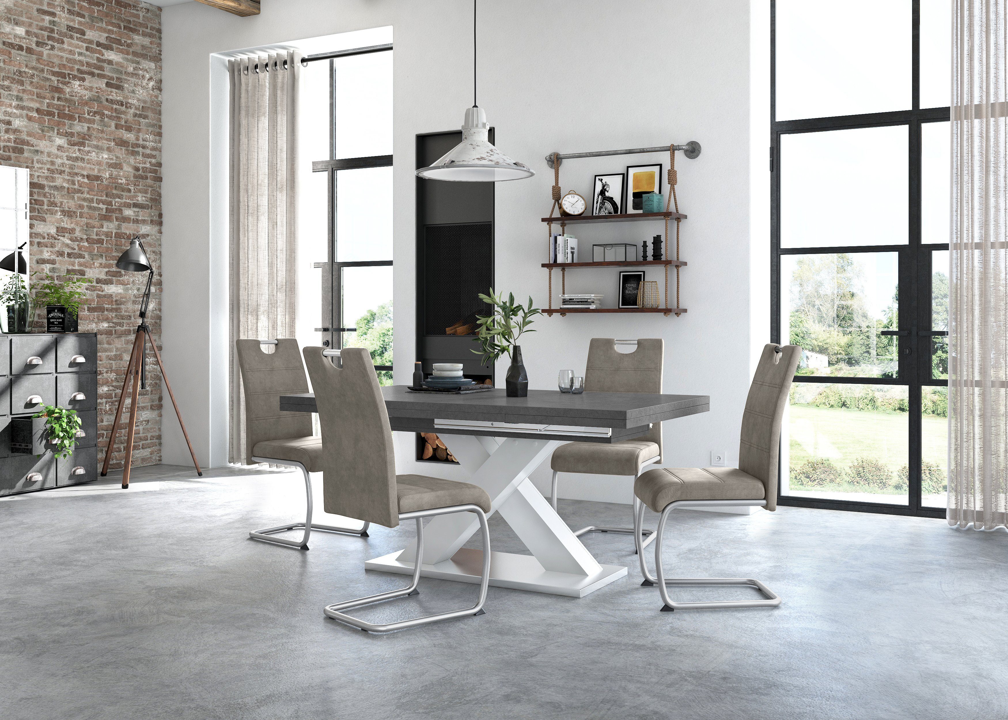 HELA Vrijdragende stoel Flora, eetkamerstoelen Vrijdragende stoel set: 1, 2 of 4 stuks, hoog zitcomfort