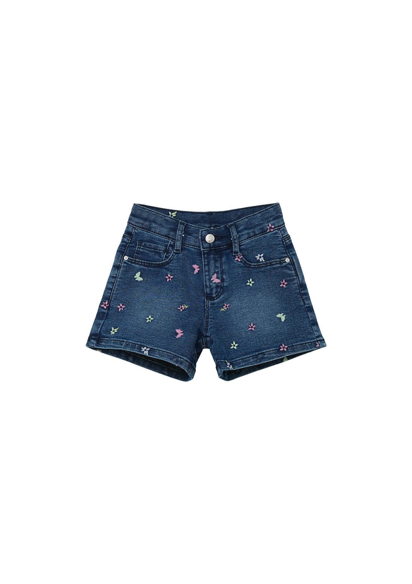 S.Oliver RED LABEL Junior Jeansshort met bloemborduursel