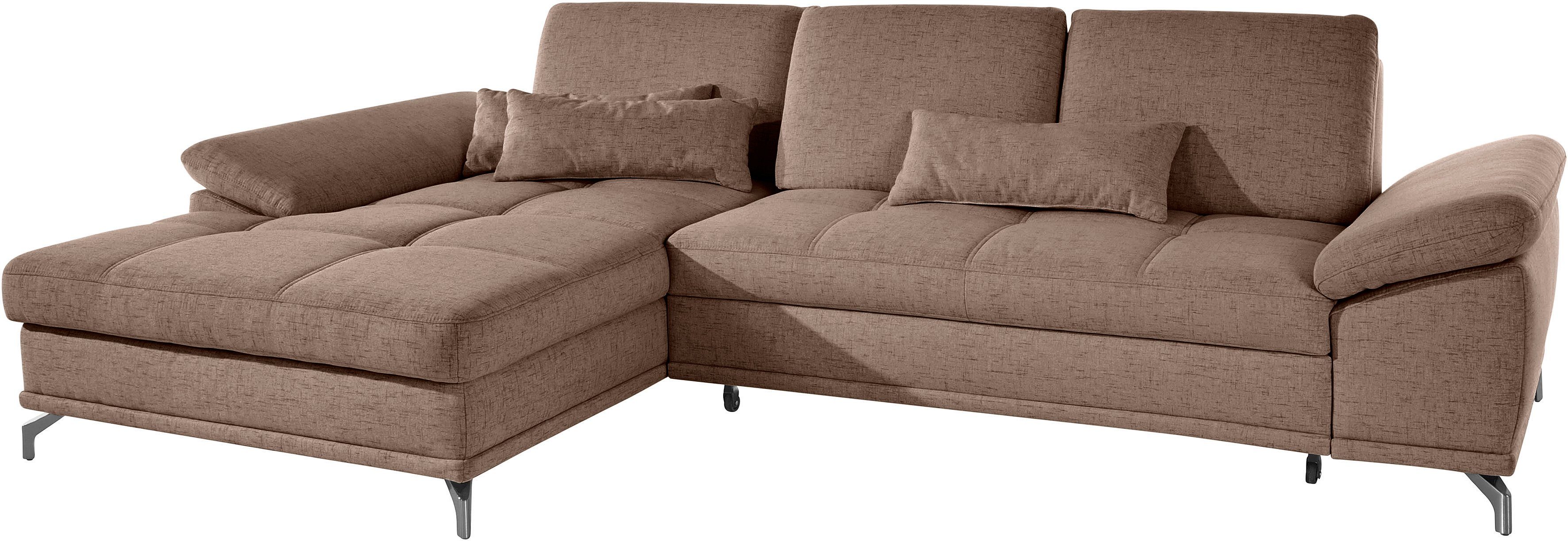Places of Style Hoekbank Costello L-vorm, met zitdiepteverstelling, armleuningverstelling en