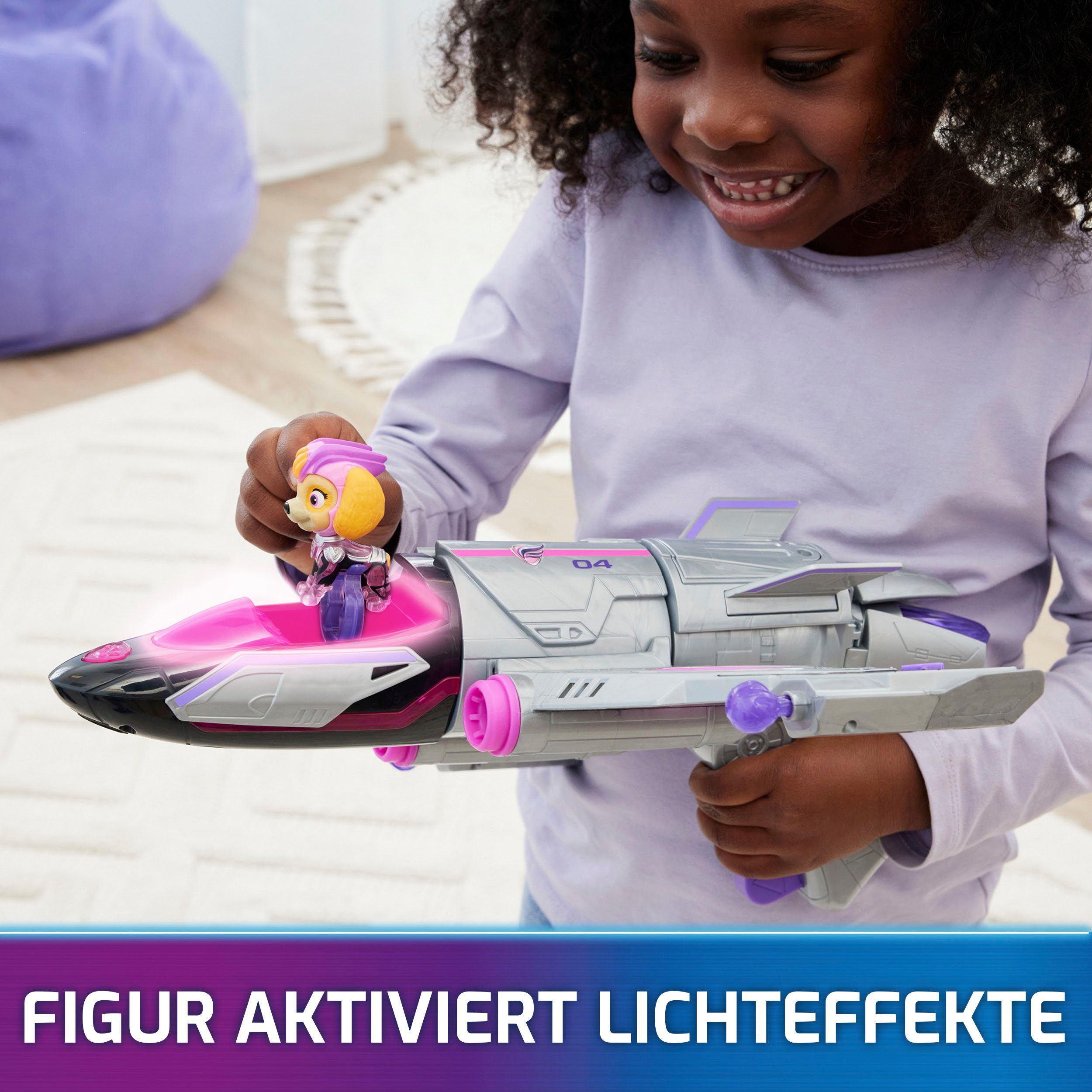 Spin Master Speelgoed vliegtuig Paw Patrol - Movie II - Skyes Deluxe Jet-Flieger inclusief skye figuur, met licht- en geluidseffect