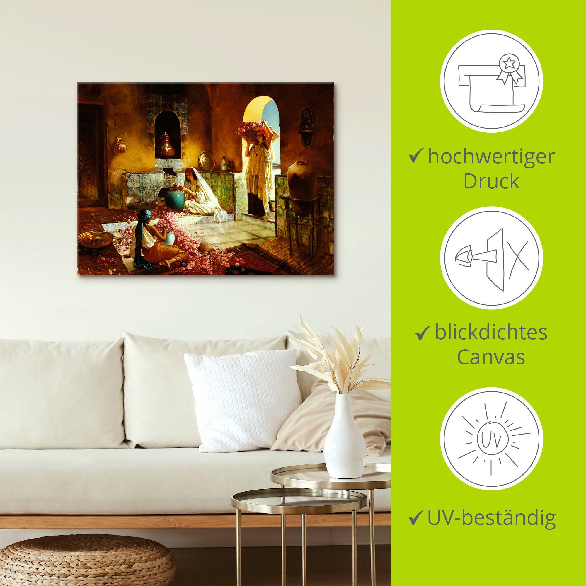 Artland Artprint De rozenoogst als artprint op linnen, poster in verschillende formaten maten