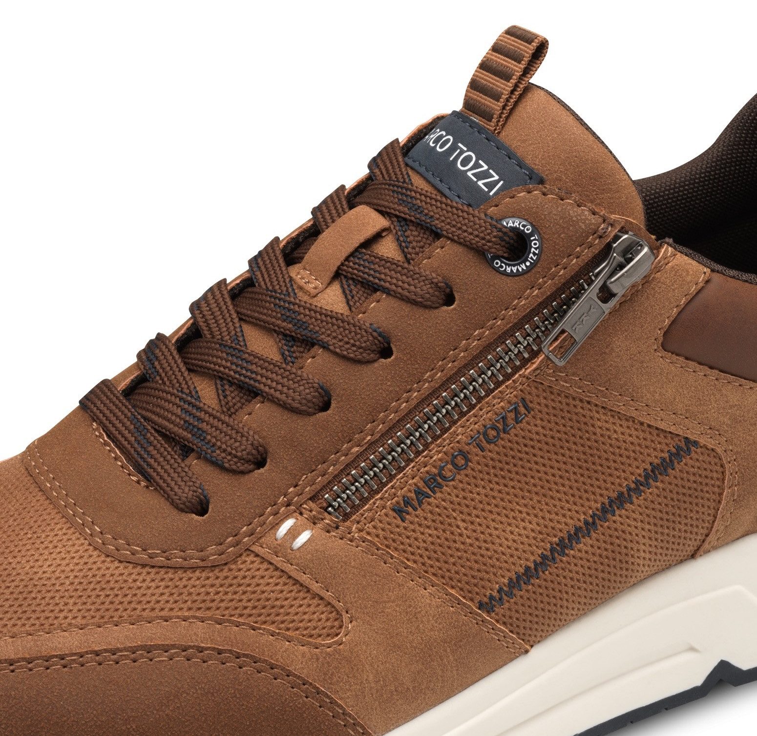 Marco Tozzi Sneakers met sleehak , vrijetijdsschoen, halfschoen, veterschoen met praktische rits